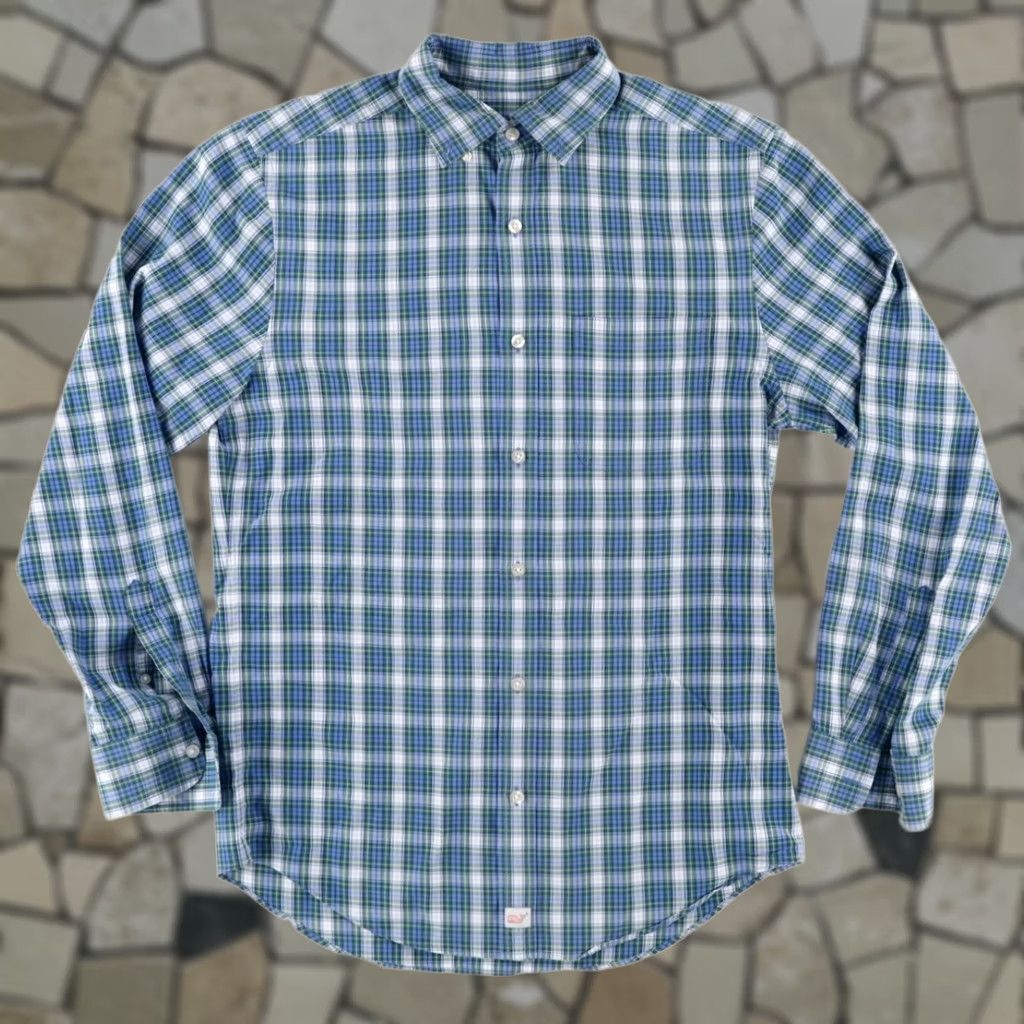 Vineyard Vines Vineyard Vines Cotton Plaid Long Sleeve Button Down Shirt Teal Mens S Murray Classic Fit Size US S / EU 44-46 / 1 - 1 Thumbnail