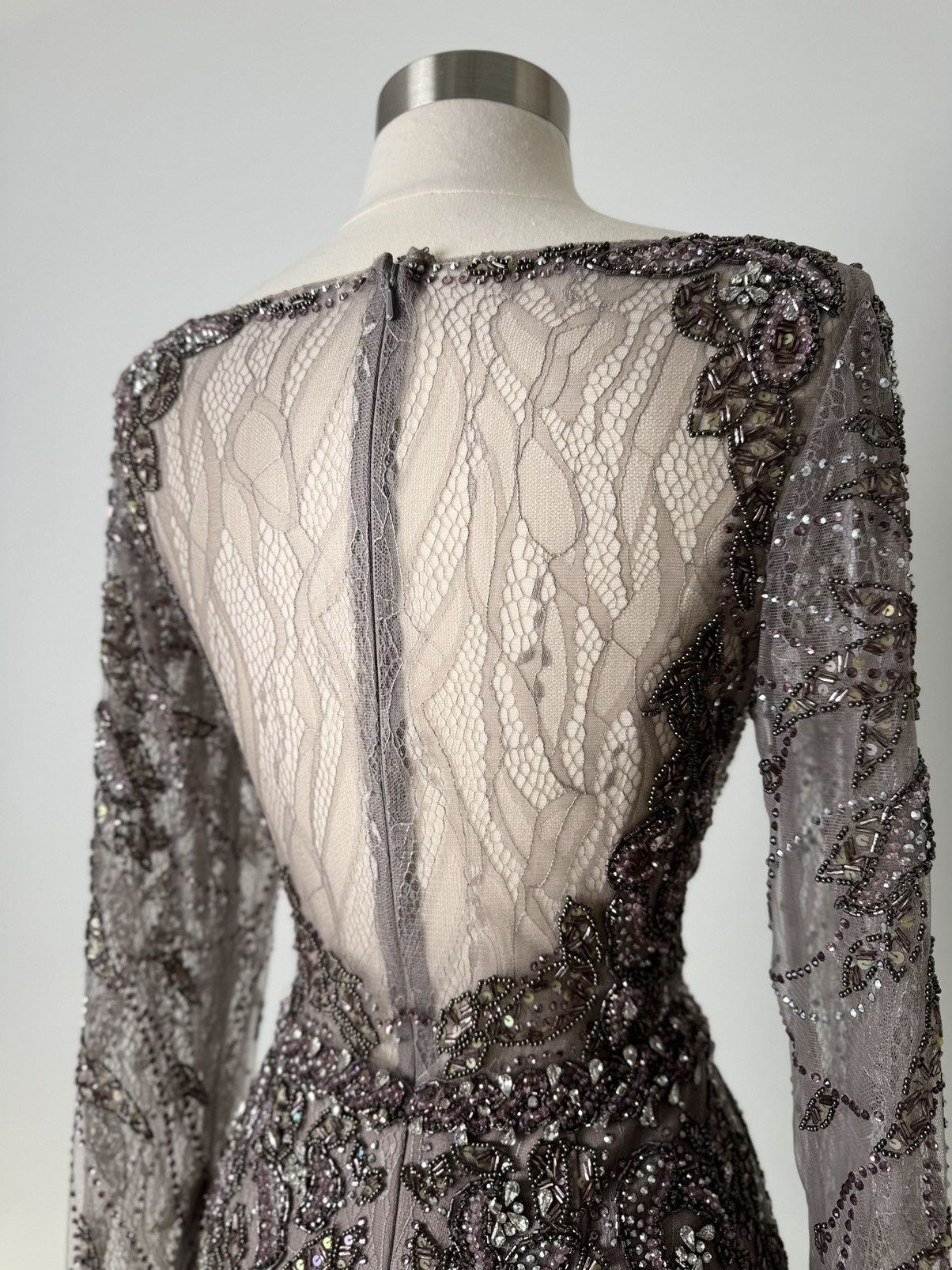 Other Brand New US 8 Jovani Maxi Brown Beaded Evening Dress Size M / US 6-8 / IT 42-44 - 5 Thumbnail