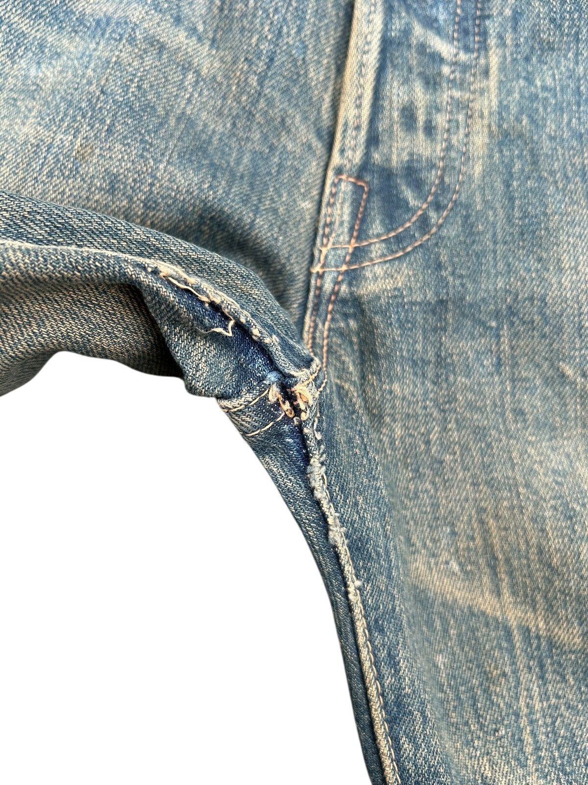 Kapital Thrashed Vintage Levis Big E Selvedge Rusty Faded Denim Jean Size US 31 - 12 Thumbnail