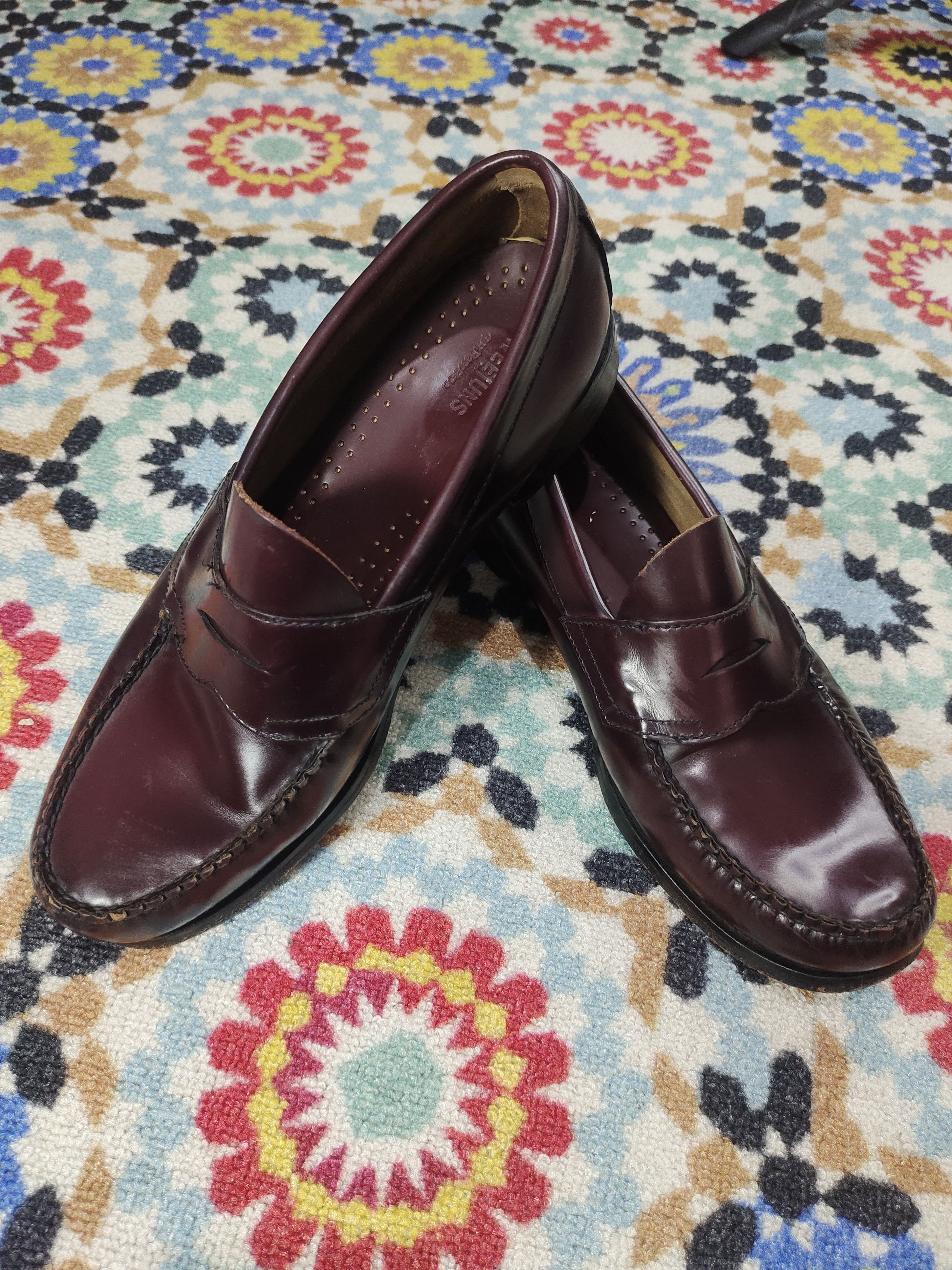 G.H. Bass & Co. GH Bass Weejuns Logan Penny Loafers Wine/Burgundy Size US 9 / EU 42 - 7 Thumbnail