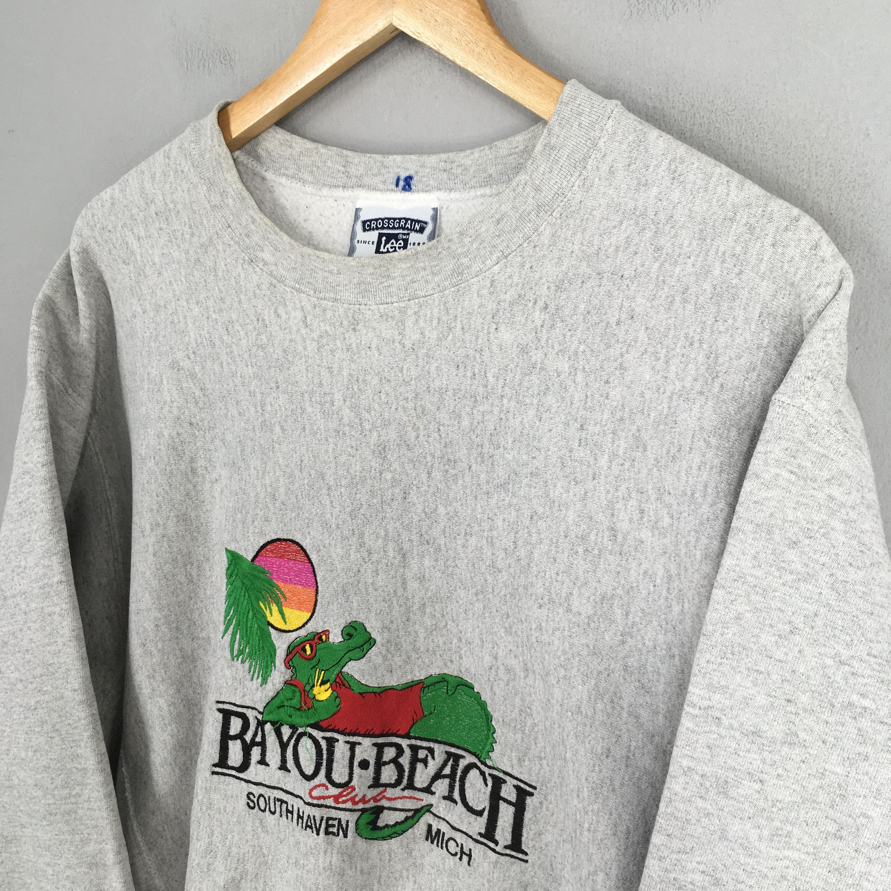 Lee × Vintage Vintage Bayou Beach Club Gray Sweatshirt Large Size US L / EU 52-54 / 3 - 3 Thumbnail