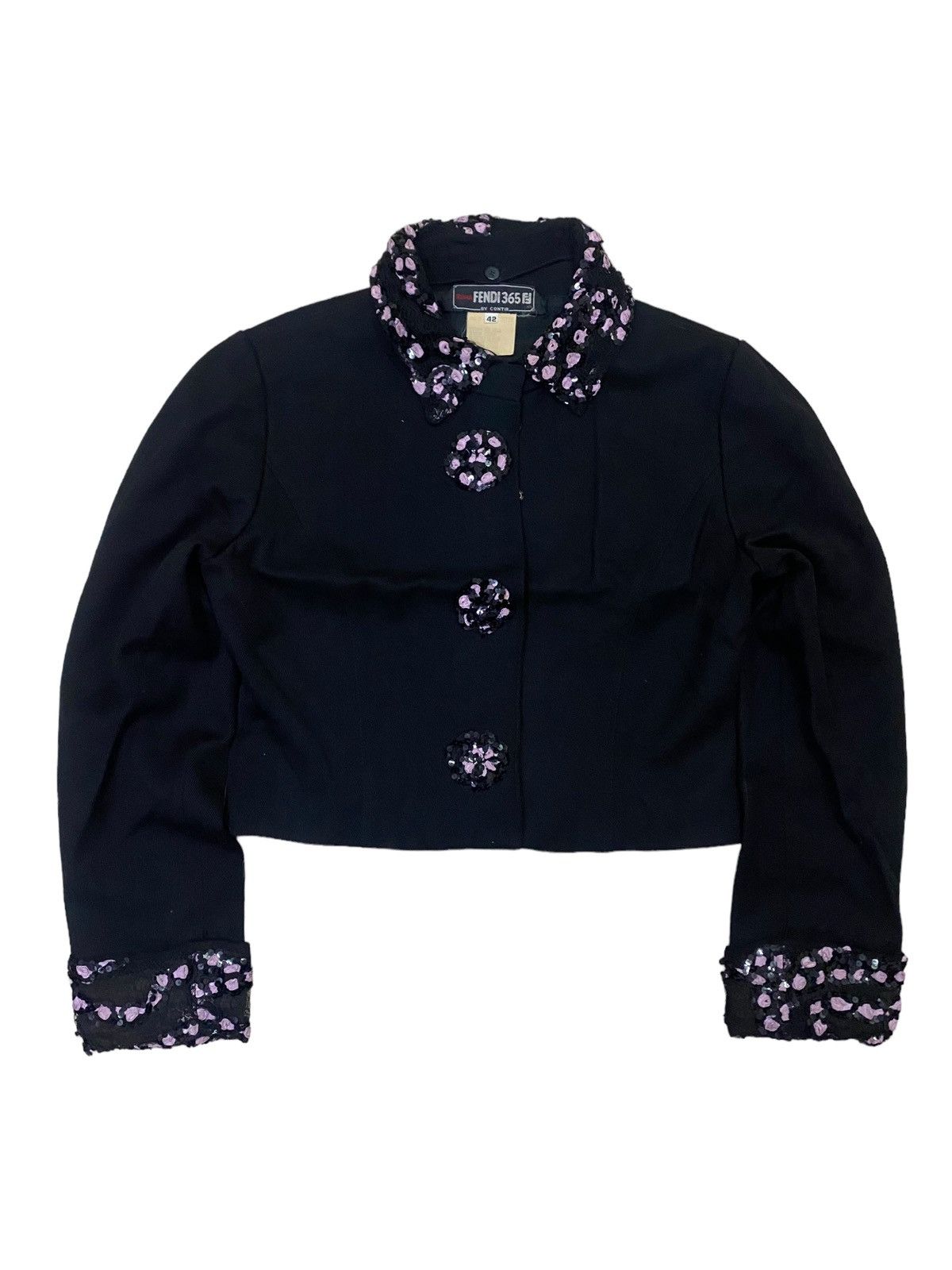Fendi 💥Fendi 365 Black Cropped Jacket Size S / US 4 / IT 40 - 3 Thumbnail