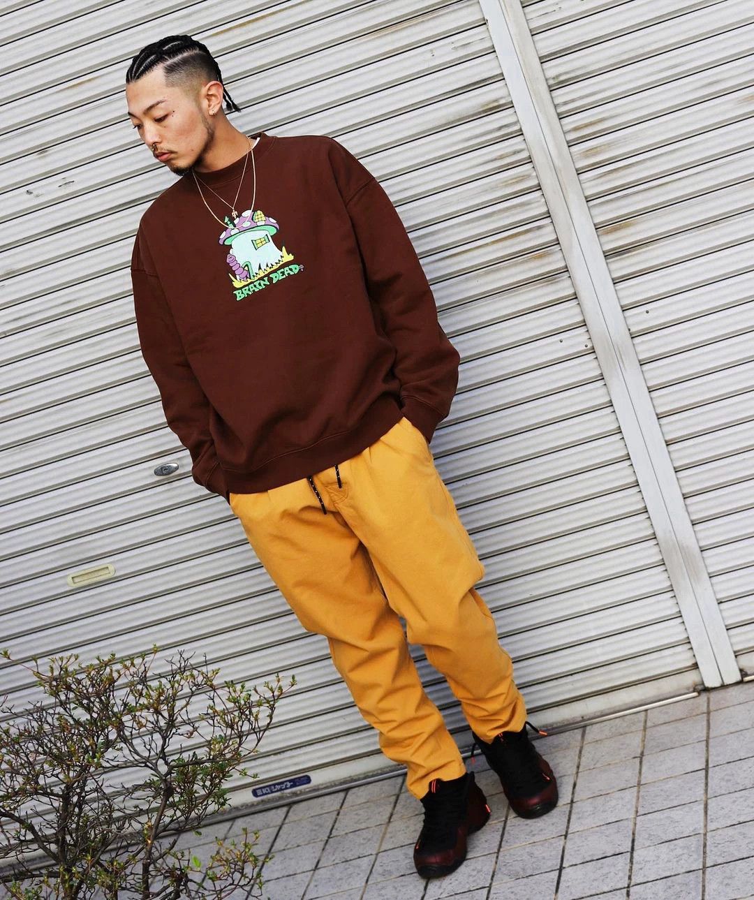 brain dead mushroom house crewneck sweatshirt
