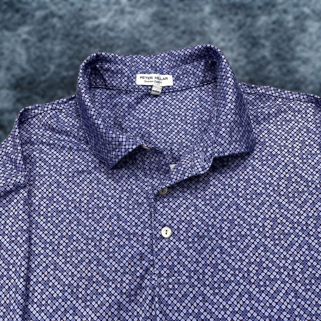Peter Millar Peter Millar Polo Shirt Mens XL Purple Short Sleeve Collared Logo Golf Summer Comfort XS/XL? Size US XL / EU 56 / 4 - 1 Thumbnail