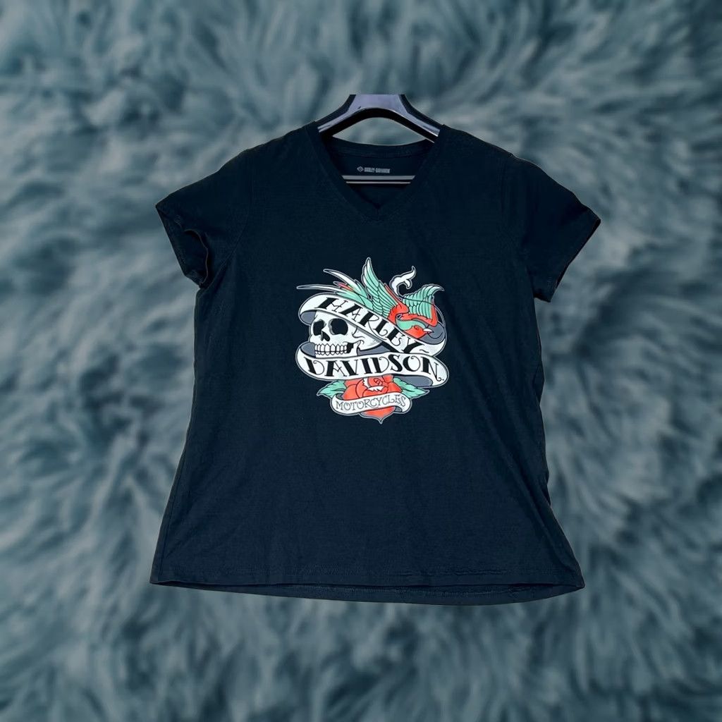 Harley Davidson Harley-Davidson Women Graphic Tee Shirt Short Sleeve 2XL Black Size XXL / US 16-18 / IT 52-54 - 1 Thumbnail