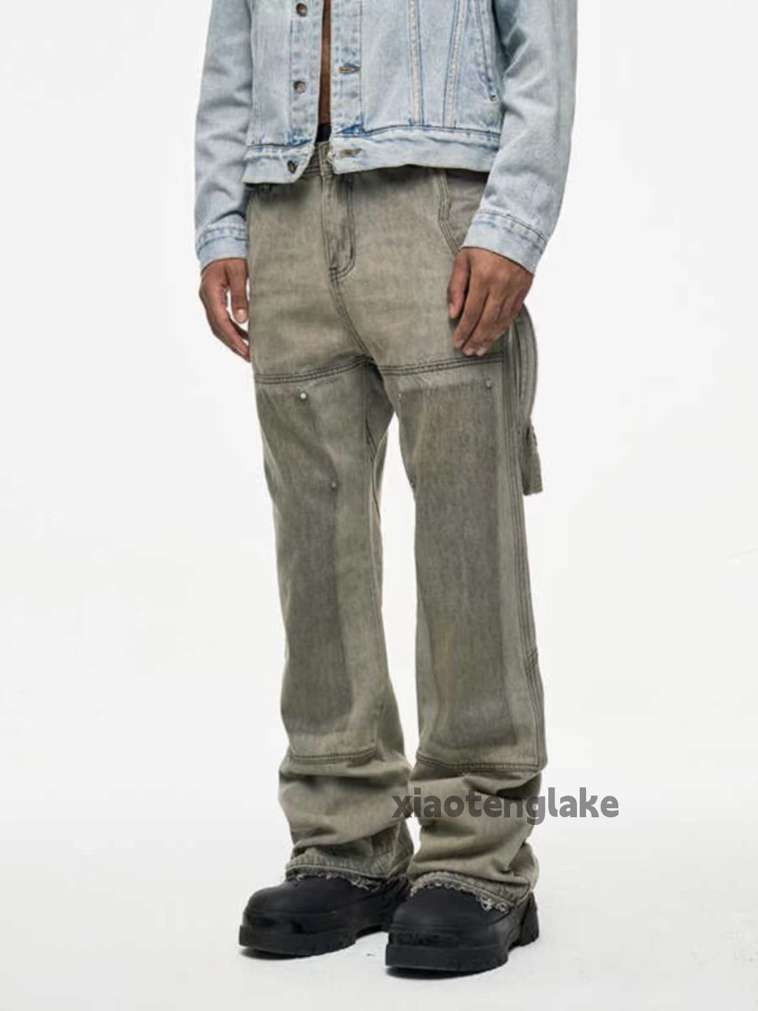 Jean × Vintage utility washed faded skate hiphop carpenter pants Size US 30 / EU 46 - 1 Thumbnail