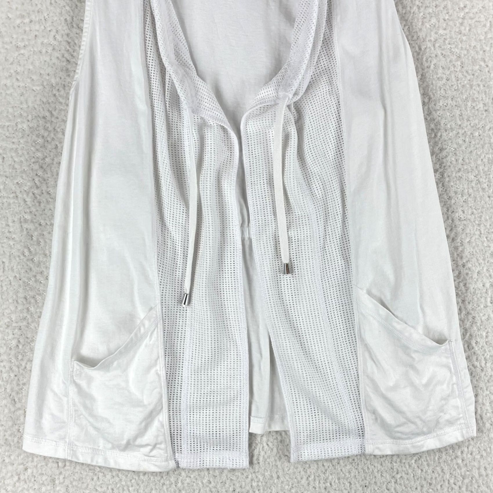 Vintage Christopher Banks Cardigan Womens Small White Sleeveless Open Front Travel Size S / US 4 / IT 40 - 3 Thumbnail