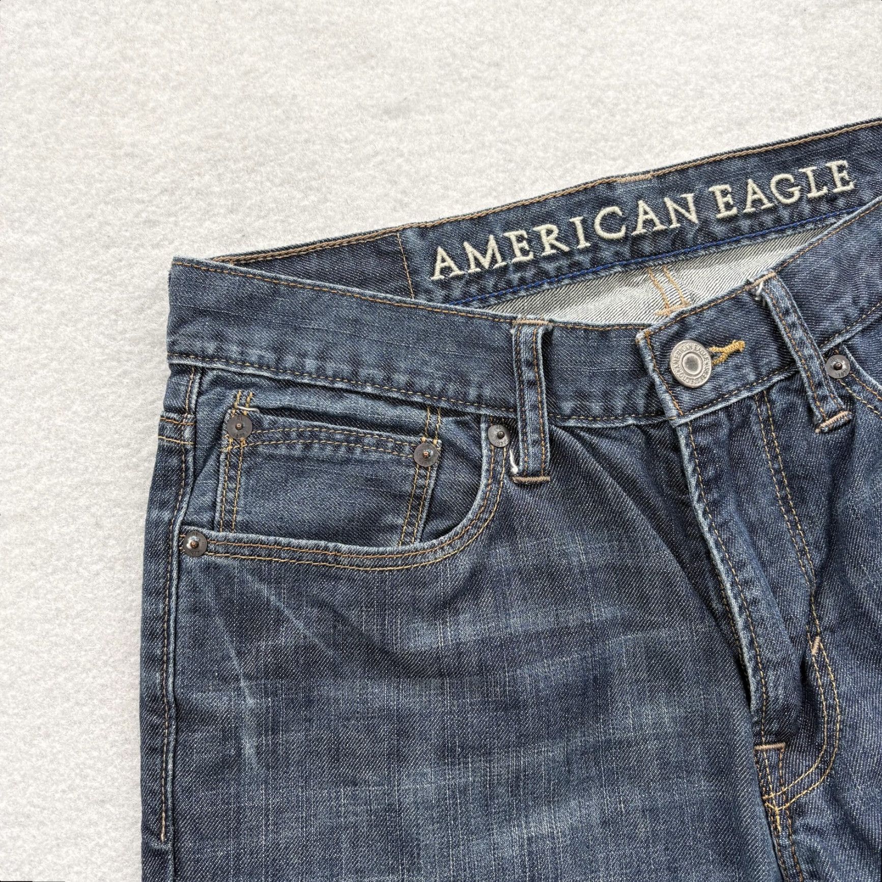 Vintage American Eagle Original Straight Jeans Mens 29x30 Blue Medium Wash Denim Grunge Size US 29 - 3 Thumbnail