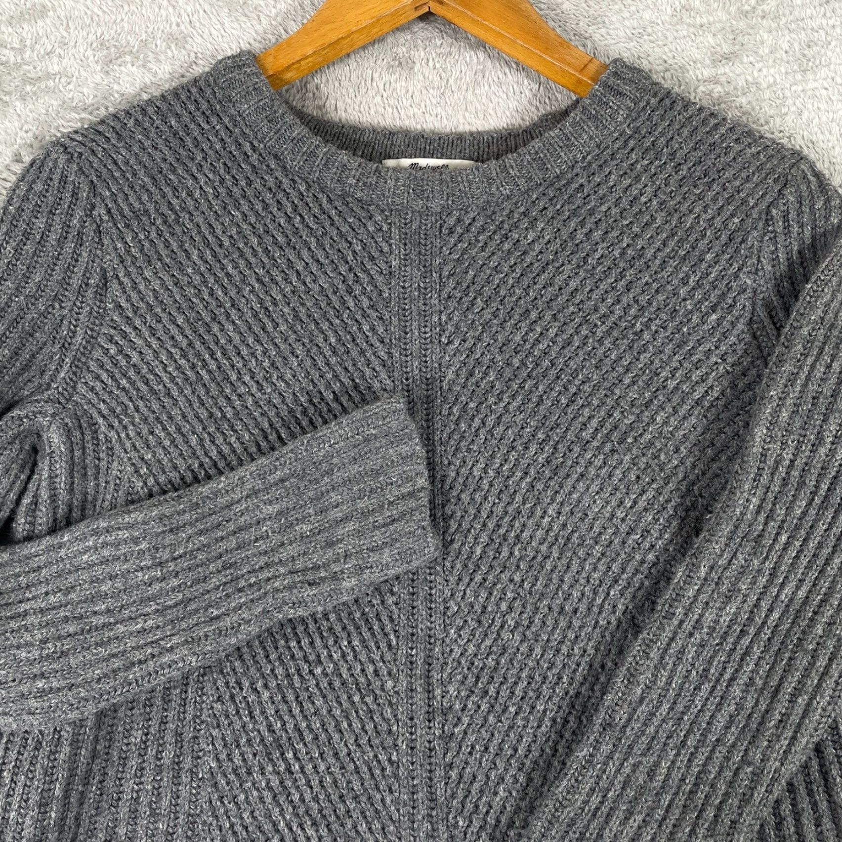 Madewell Madewell Knit Sweater Womens XS Gray Ribbed Crewneck Bohemian Cottage Size XS / US 0-2 / IT 36-38 - 2 Thumbnail