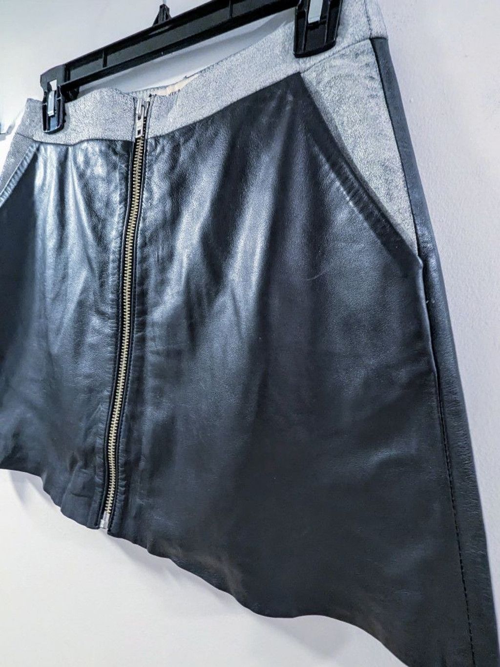 Muubaa MUUBBA Leather Skirt Black/Gray Size US 4 Size 27" / US 4 / IT 40 - 4 Thumbnail