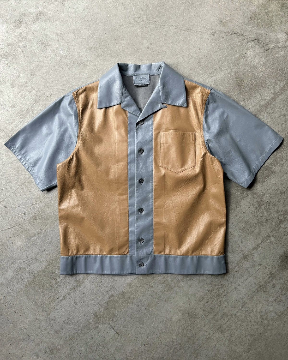 Prada SS18 Two Tone Leather Shirt