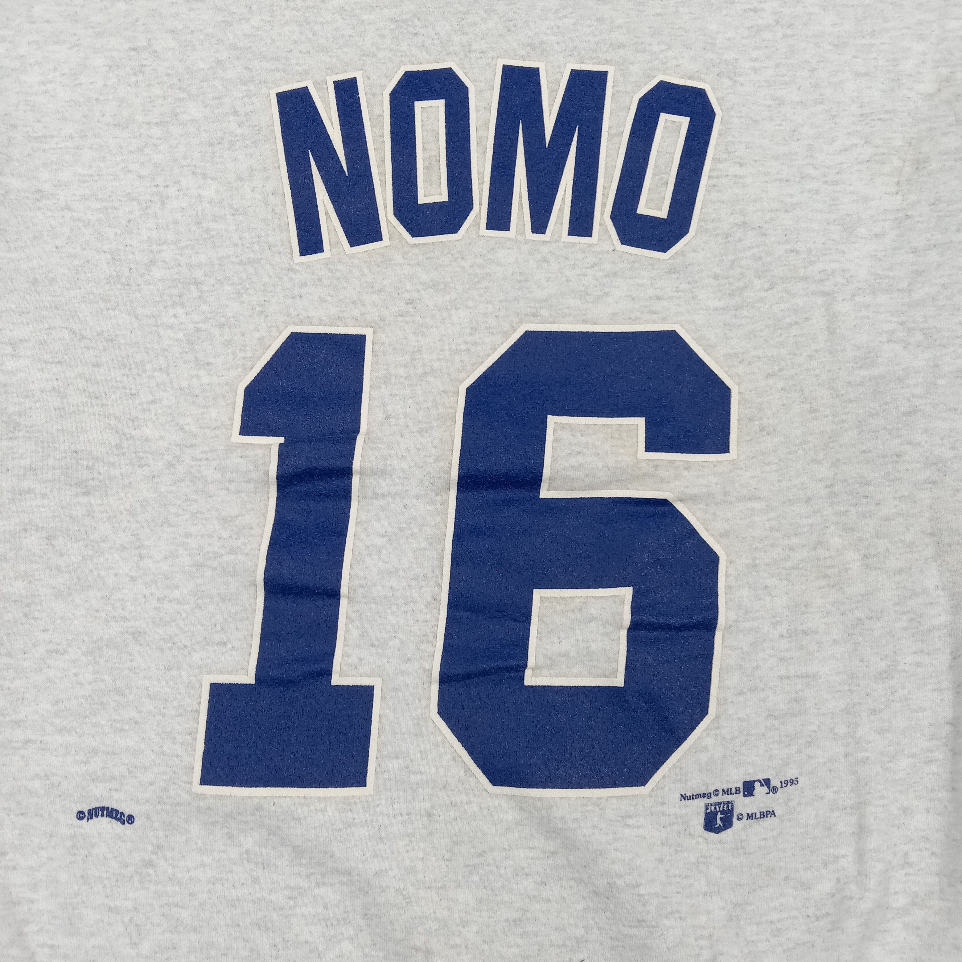 MLB Vintage 90's Nutmeg Dodgers Nomo Baseball Sweatshirt C282N14 Size US XL / EU 56 / 4 - 7 Thumbnail