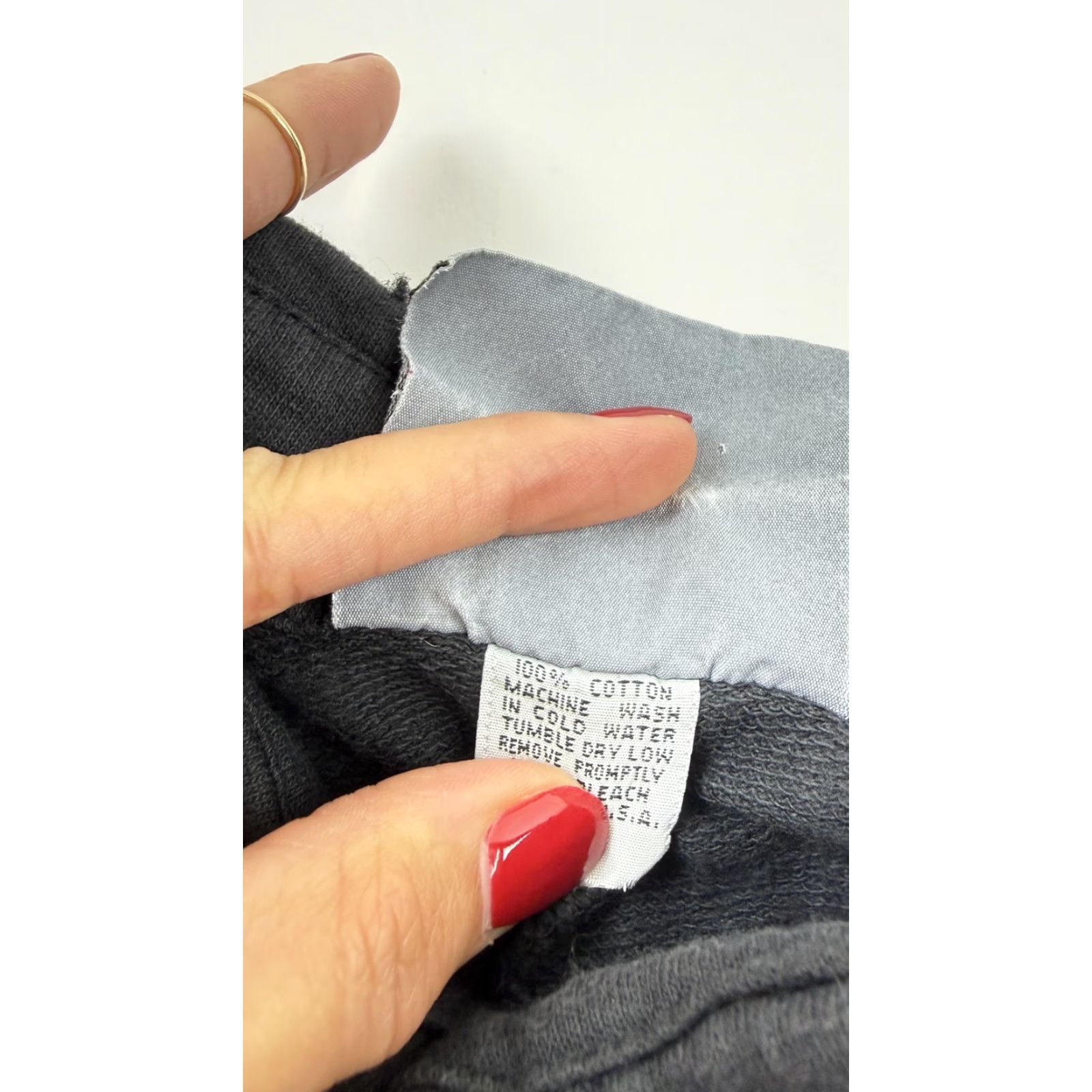 Vintage Tom Tom California Dress Shirt Dress Duster Black Womens Medium 100% Cotton Made USA Midi Button Front Collared Puff Raglan Sleeve Casual Size M / US 6-8 / IT 42-44 - 6 Thumbnail
