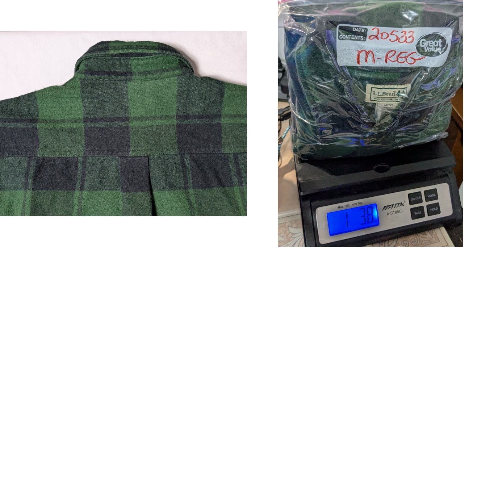 Vintage VTG Y2K L.L. Bean Men MEDIUM-REG Green Plaid Cotton HEAVYWEIGHT Flannel Shirt Size US M / EU 48-50 / 2 - 10 Thumbnail
