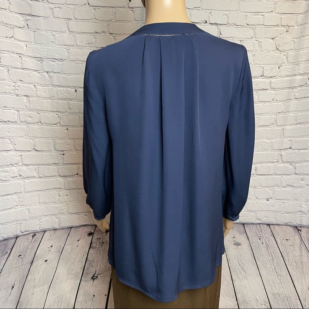 Joie Joie Silk Navy V-Neck Long Sleeve Blouse Size XS Size XS / US 0-2 / IT 36-38 - 4 Thumbnail