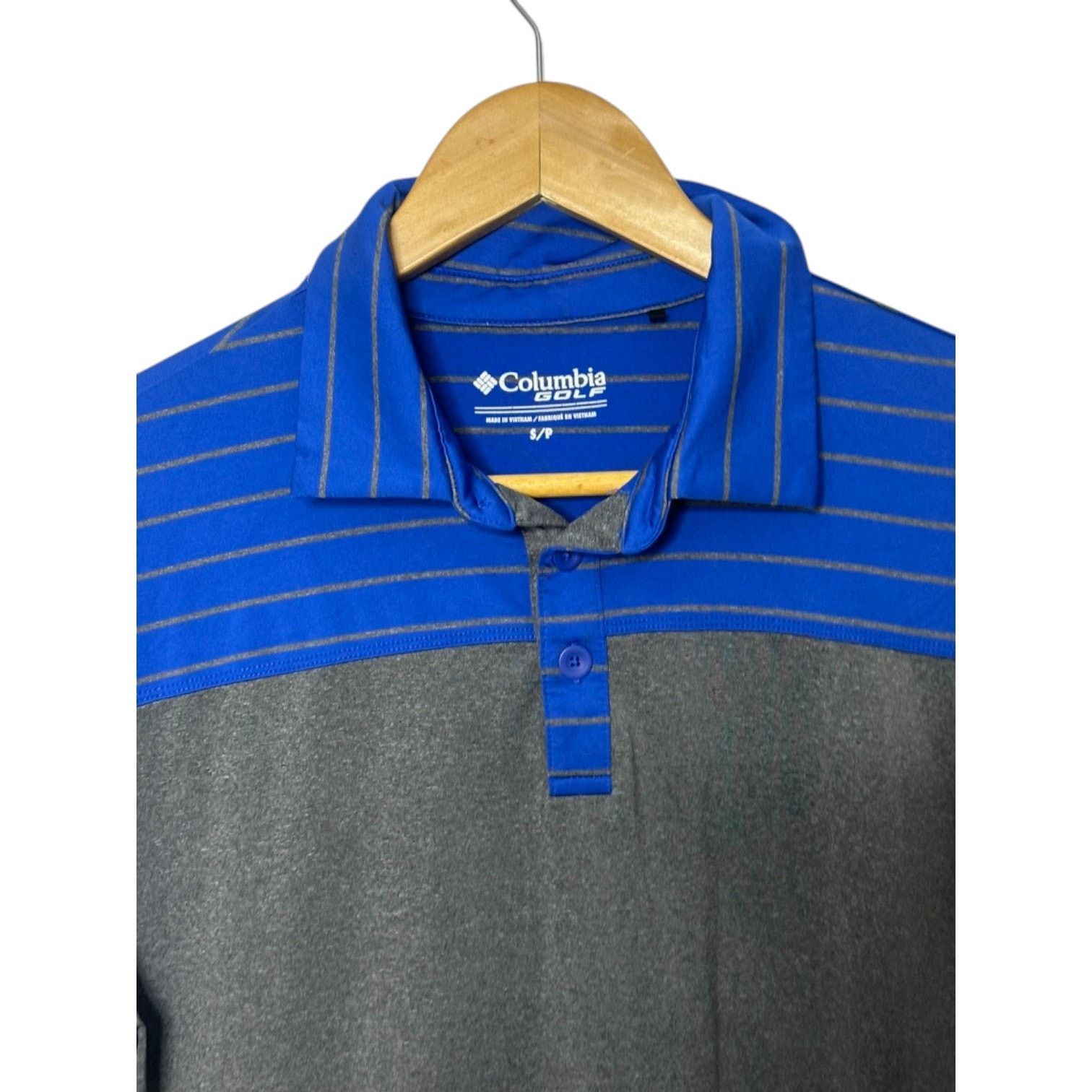 Columbia Columbia GOLF Omni-Wick Gray & Blue Stripe Polo Shirt Small Size US S / EU 44-46 / 1 - 2 Thumbnail