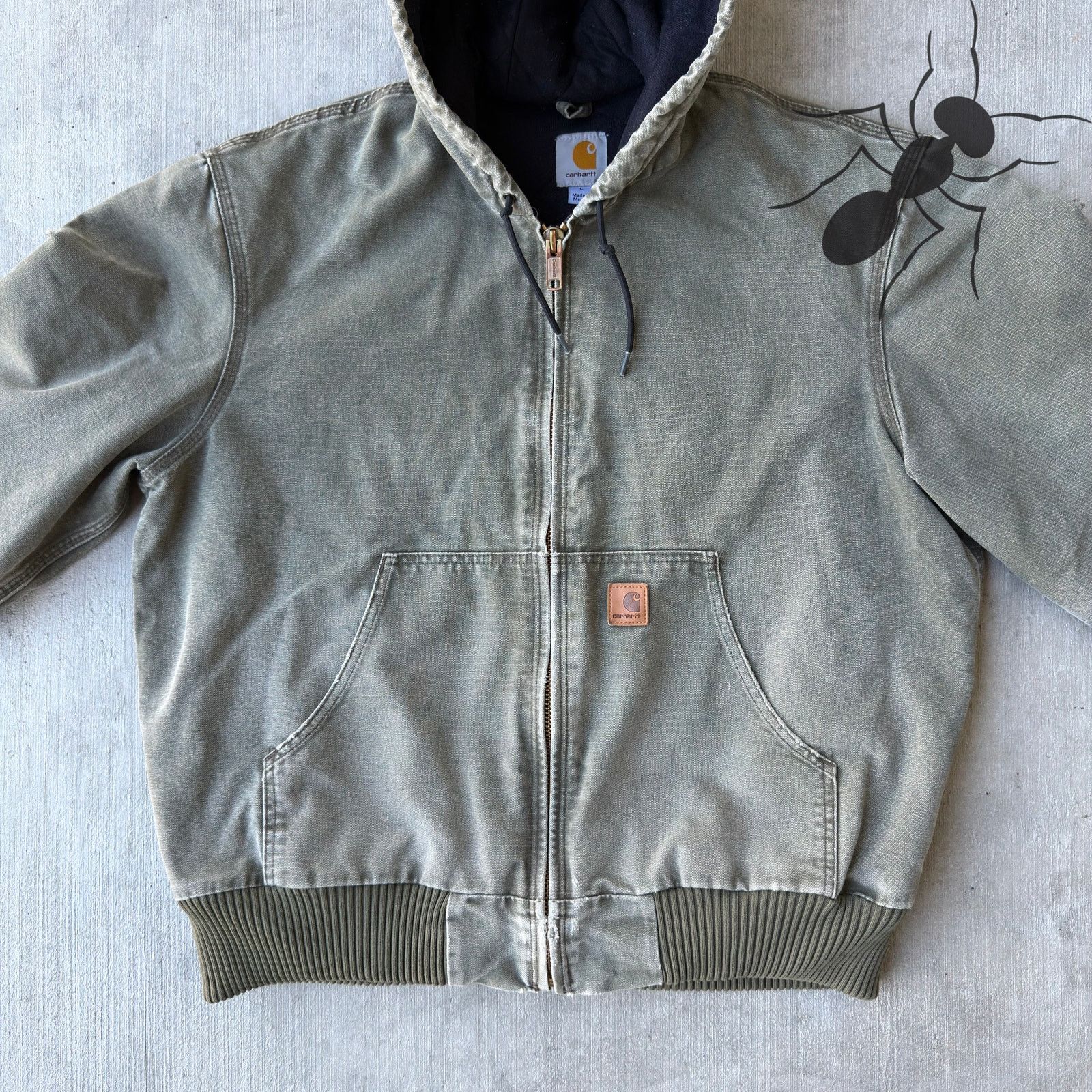 Carhartt × Vintage Carhartt J130 ARG green hooded work wear jacket Size US L / EU 52-54 / 3 - 3 Thumbnail