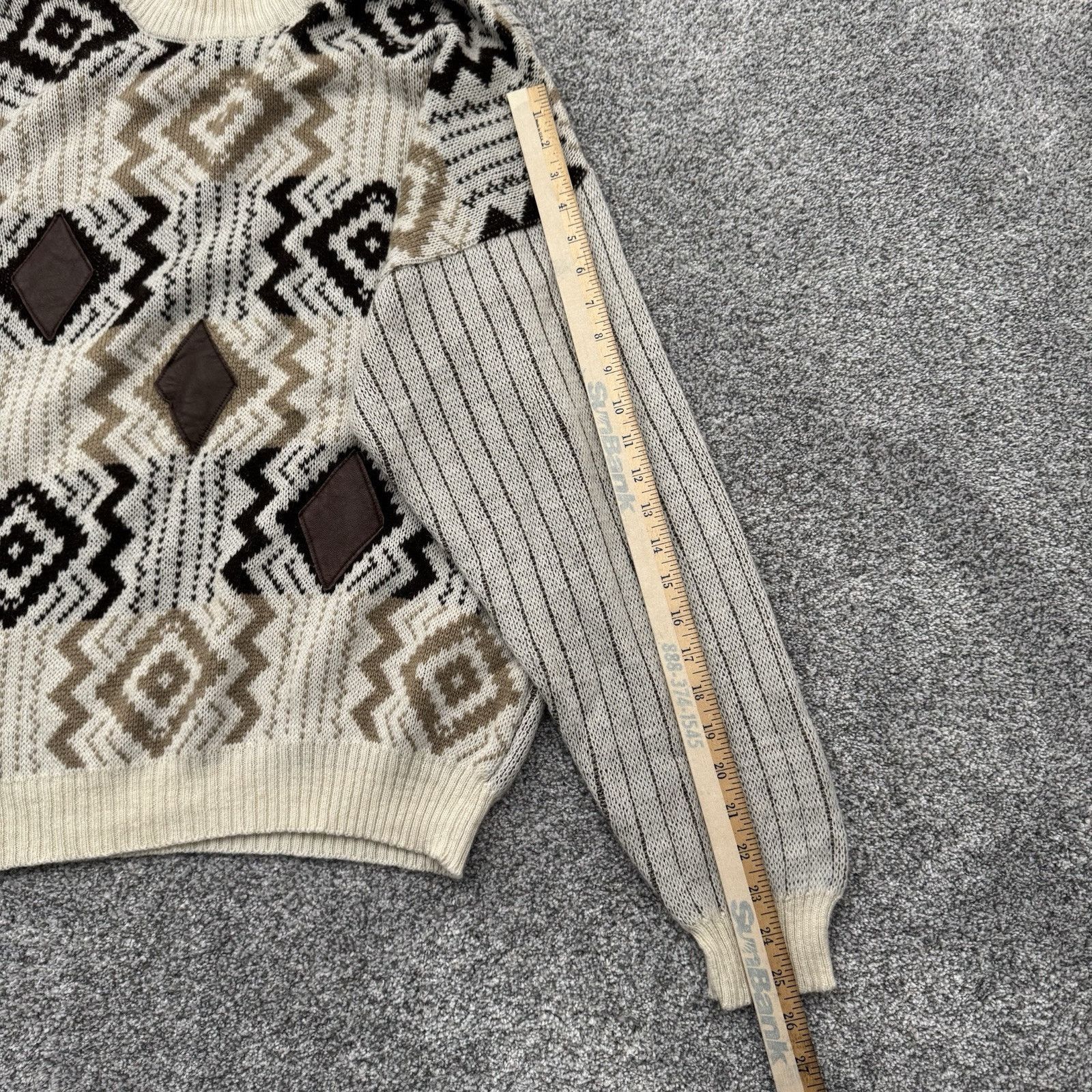 Other Vintage 80s Gian Alberto Sweater Mens L Tribal Wool Blend Size US L / EU 52-54 / 3 - 3 Thumbnail