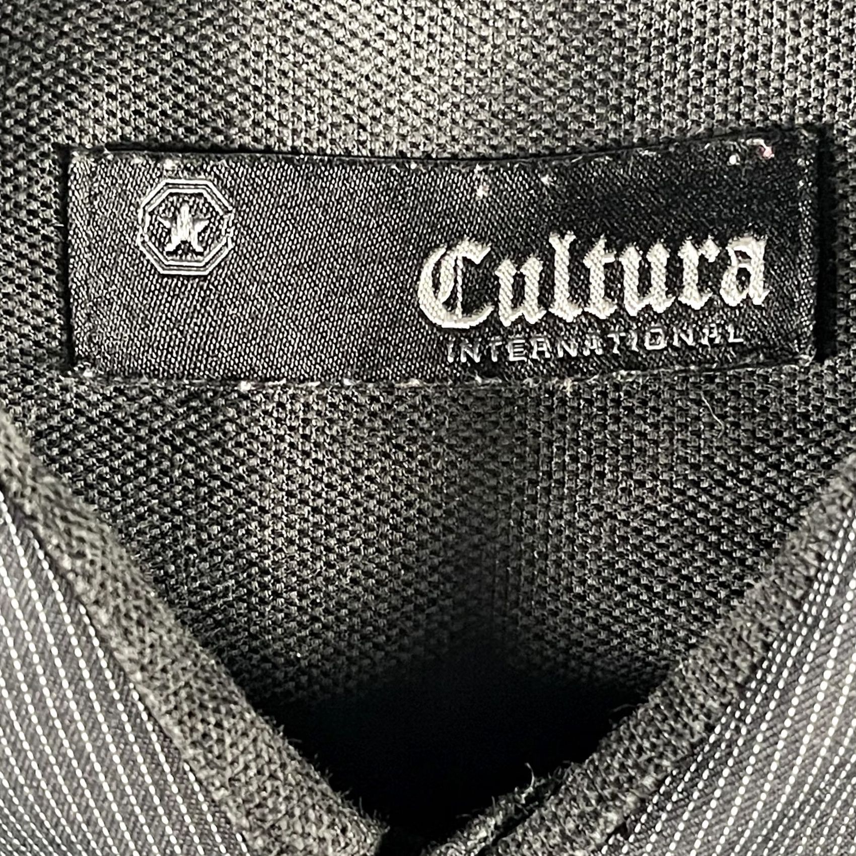 Vintage Cultura Shirt Mens Large Black Embroidered Dress Button Up Long Sleeve Size 42R - 3 Thumbnail