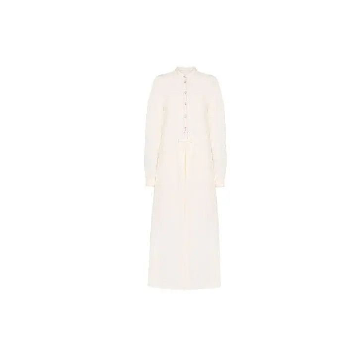 Jil Sander Jil Sander Long Sleeve Dress in Off-White 0079 Size US S / EU 44-46 / 1 - 1 Thumbnail