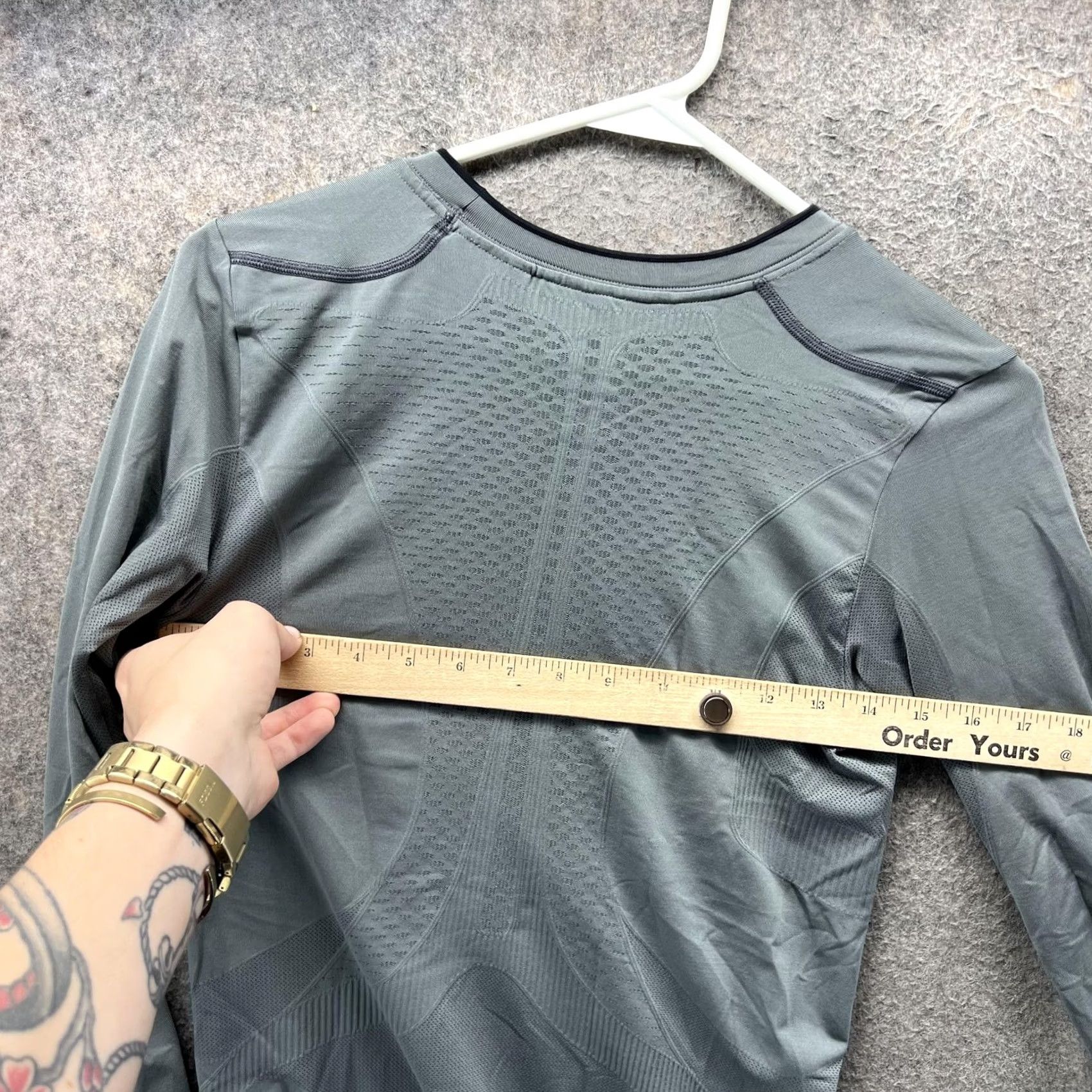 Nike Nike Pro Shirt Womens L Gray Long Sleeve Athletic Top Size L / US 10 / IT 46 - 3 Thumbnail