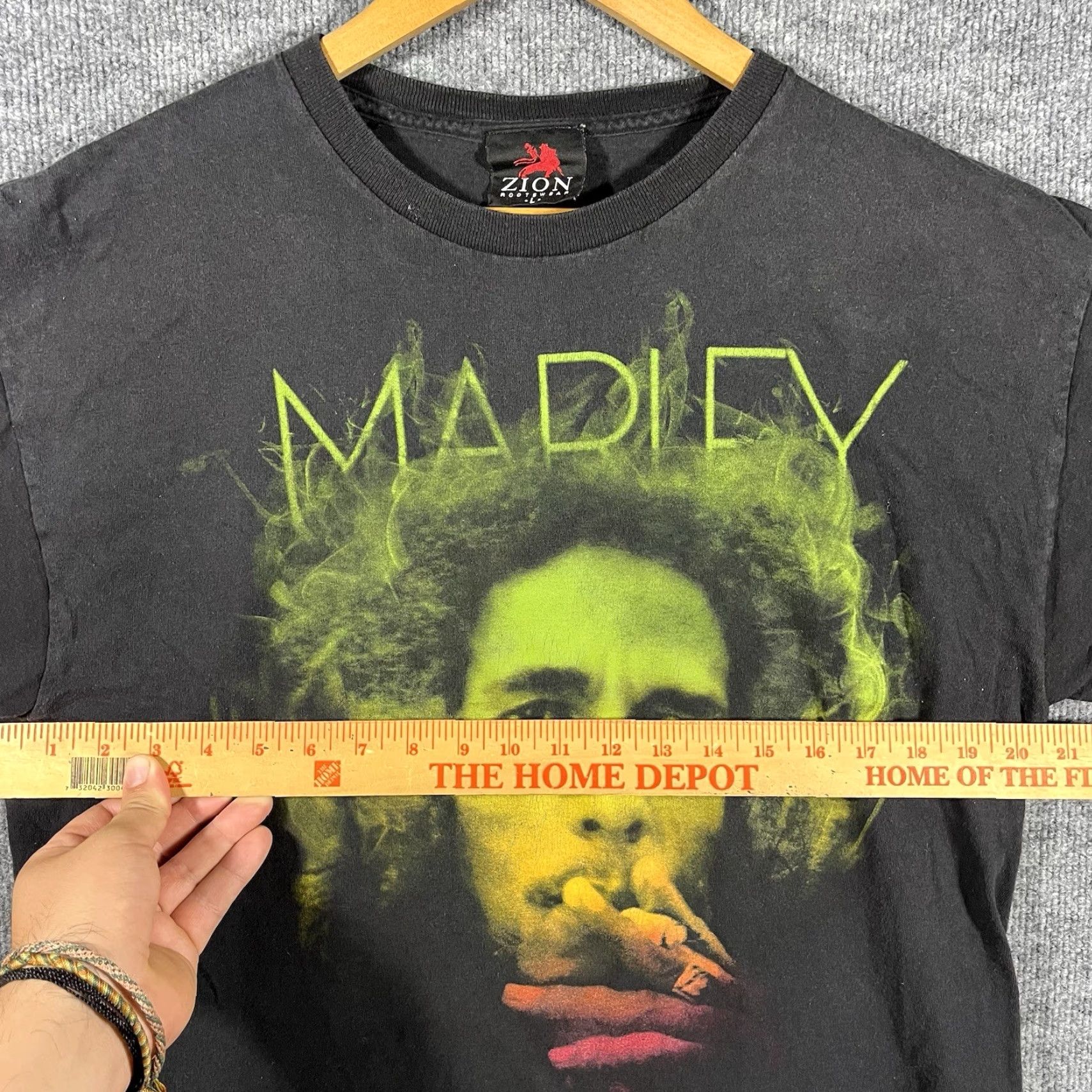 Vintage VINTAGE Zion Rootswear T-Shirt Bob Marley Mens Large 90s Reggae Zion Rootswear Tee Black Crew Neck Short Sleeve Music Band Vintage Mens L Black Size US L / EU 52-54 / 3 - 5 Thumbnail