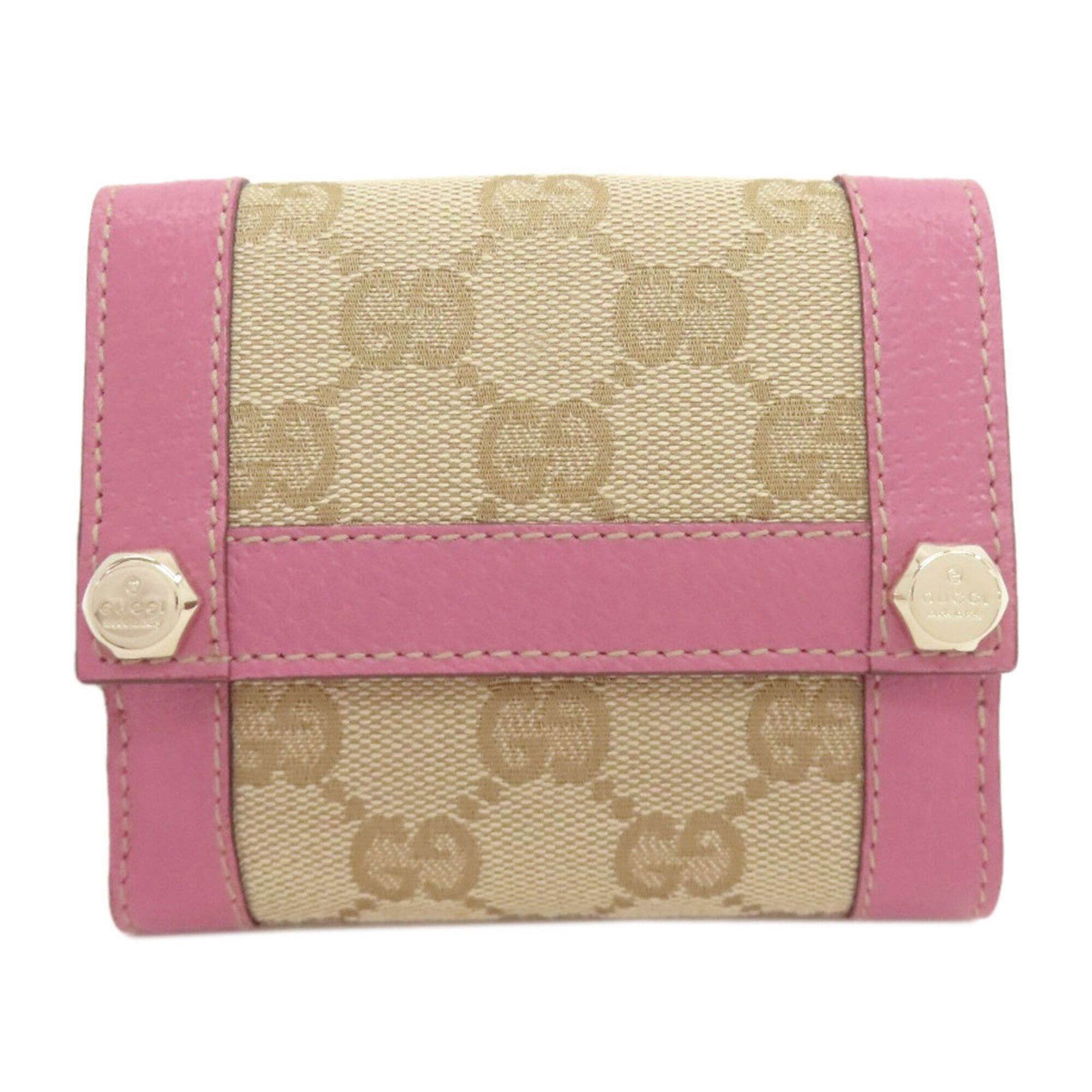 Gucci Gucci 154119 GG Bi-fold Wallet Canvas/Leather Women's GUCCI Size ONE SIZE - 1 Thumbnail