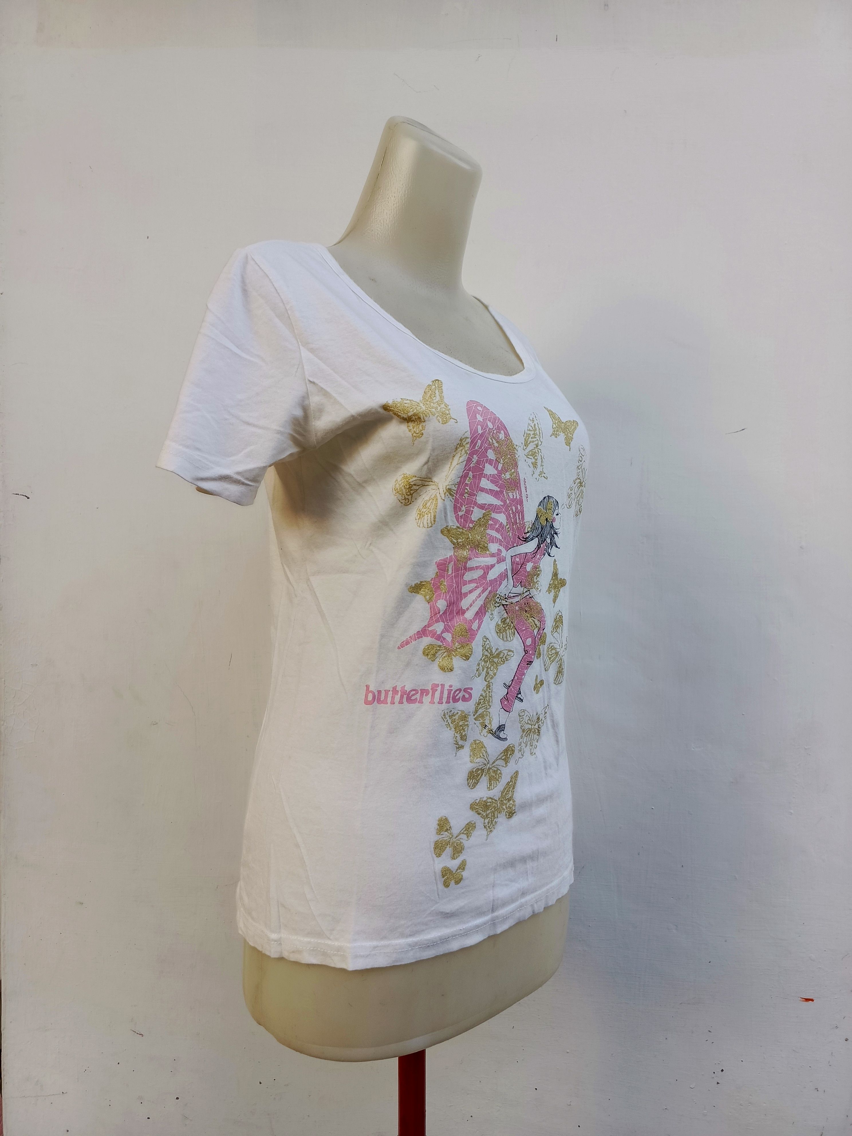 Japanese Brand Salty Sugar Butterfly Fairy Graphic T-Shirt White Size L / US 10 / IT 46 - 3 Thumbnail