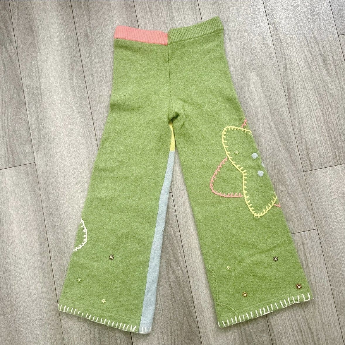 Yan Yan Knits YanYan Sunblock Colorblock Lambswool Wide Leg Pants NWOT Size 27" / US 4 / IT 40 - 10 Thumbnail