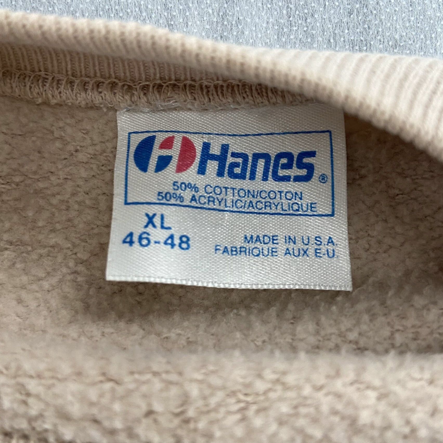 Hanes VINTAGE Hanes Bella Flora Sweatshirt Adult XL Beige Long Sleeve Crew Neck Fleece Activewear Womens Size XL / US 12-14 / IT 48-50 - 6 Thumbnail