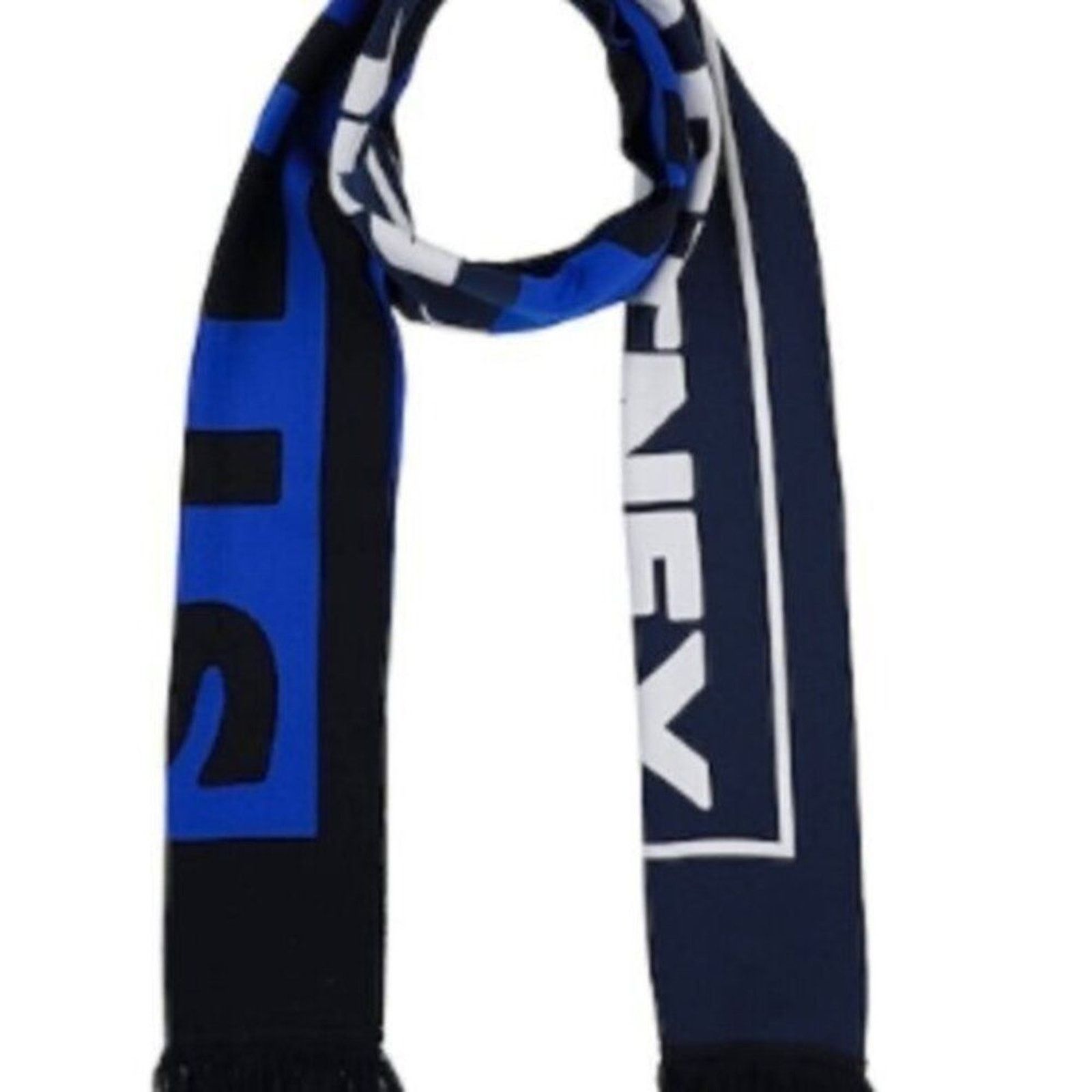 Stella McCartney Stella McCartney knit scarf blue black and white Size ONE SIZE - 2 Thumbnail