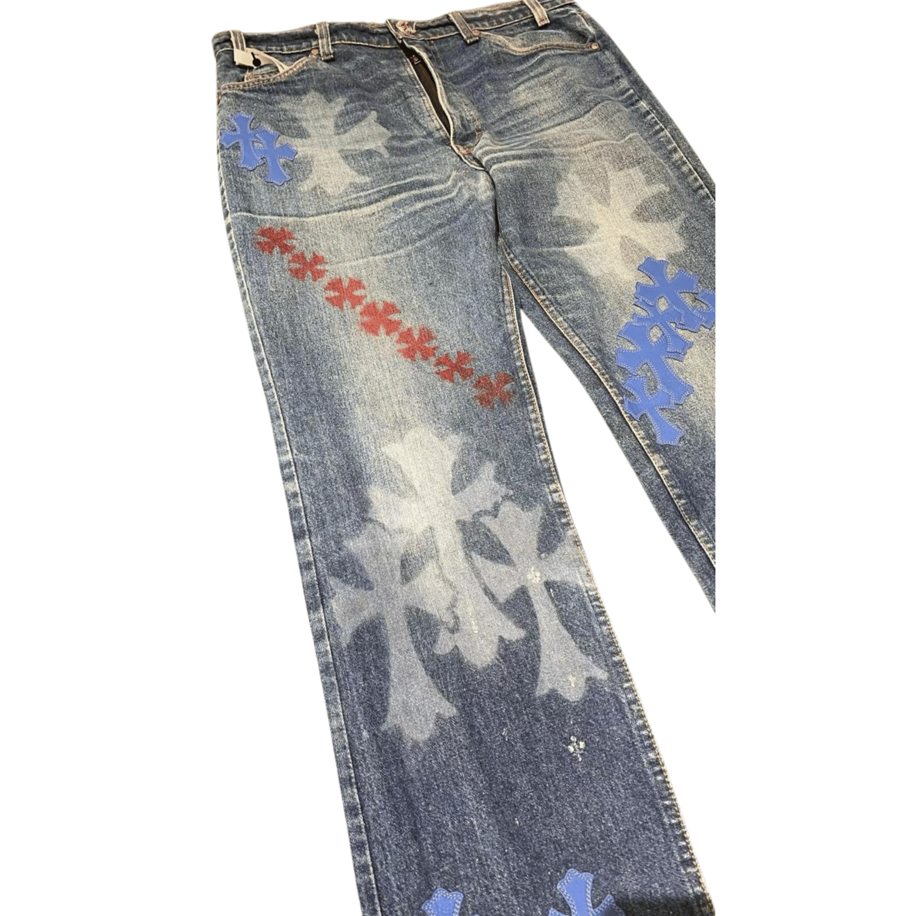 Chrome Hearts CHROME HEARTS Stencil Cross Patch Jeans Size US 33 - 9 Thumbnail