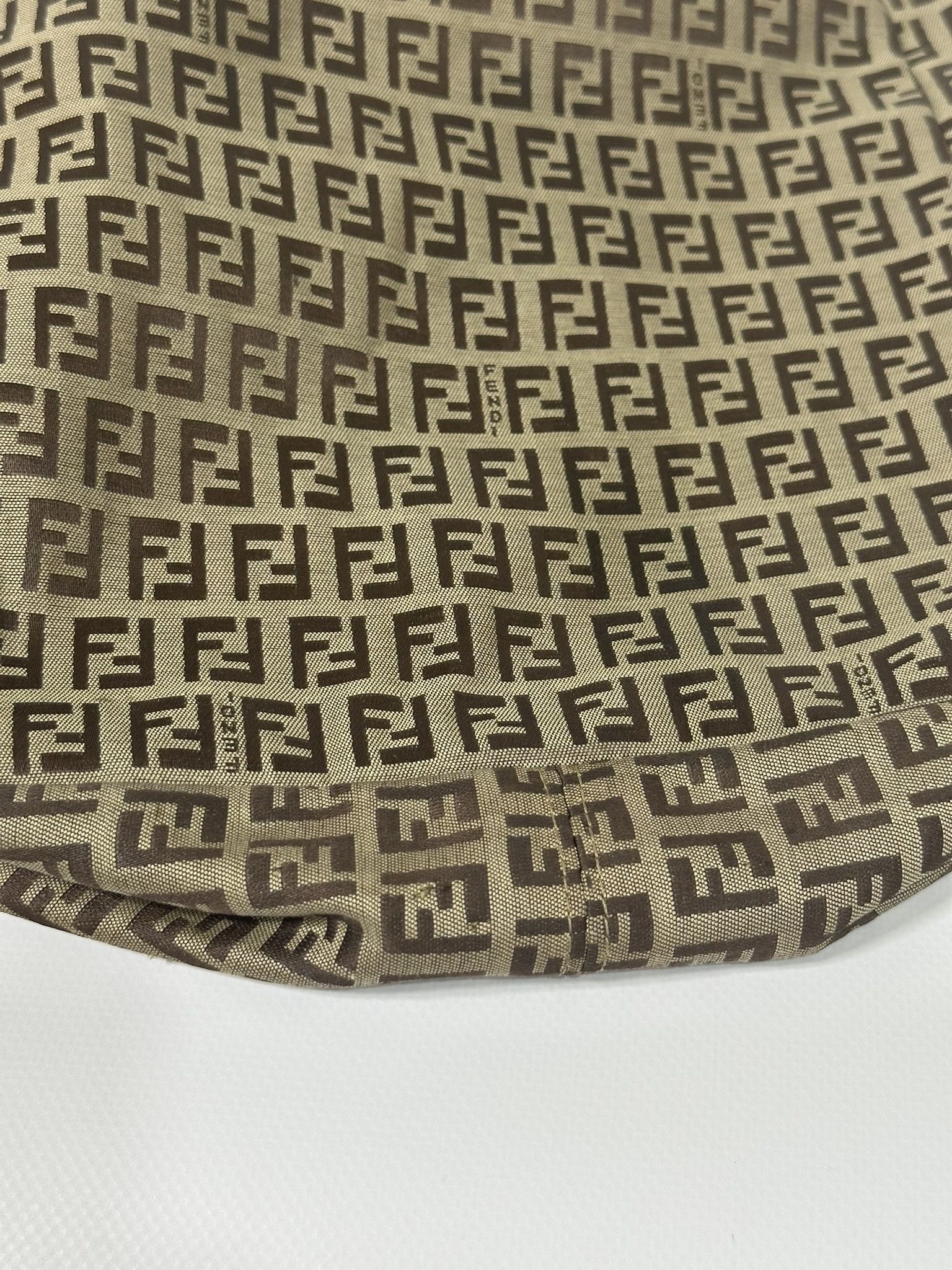 Fendi Fendi Zucchino Tote Bag Vintage FF Monogram Logo Cloth Beige Size ONE SIZE - 19 Thumbnail