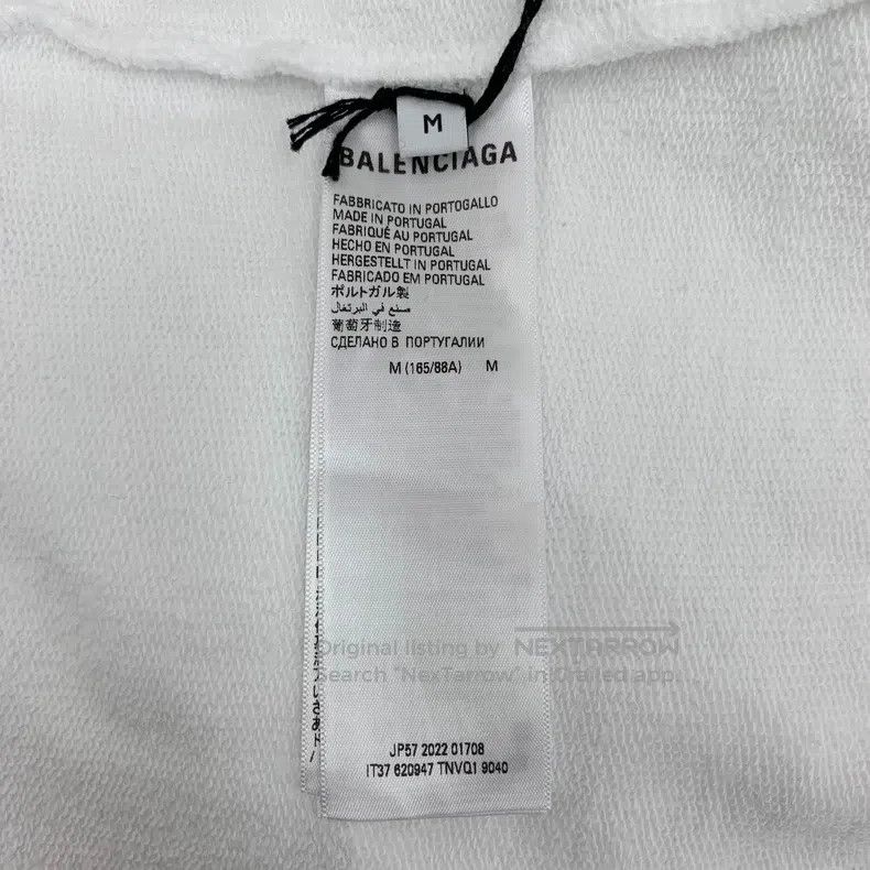 Balenciaga Balenciaga White Distressed Hole Ink Splatter Logo Printed Size US M / EU 48-50 / 2 - 6 Thumbnail