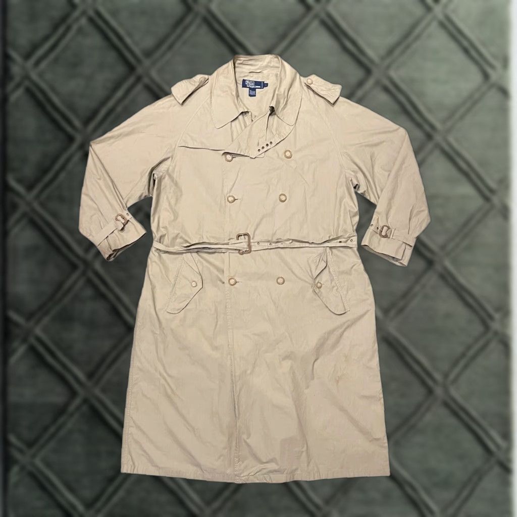 VINTAGE Polo Ralph Lauren Lightweight Trench Coat Men's Large