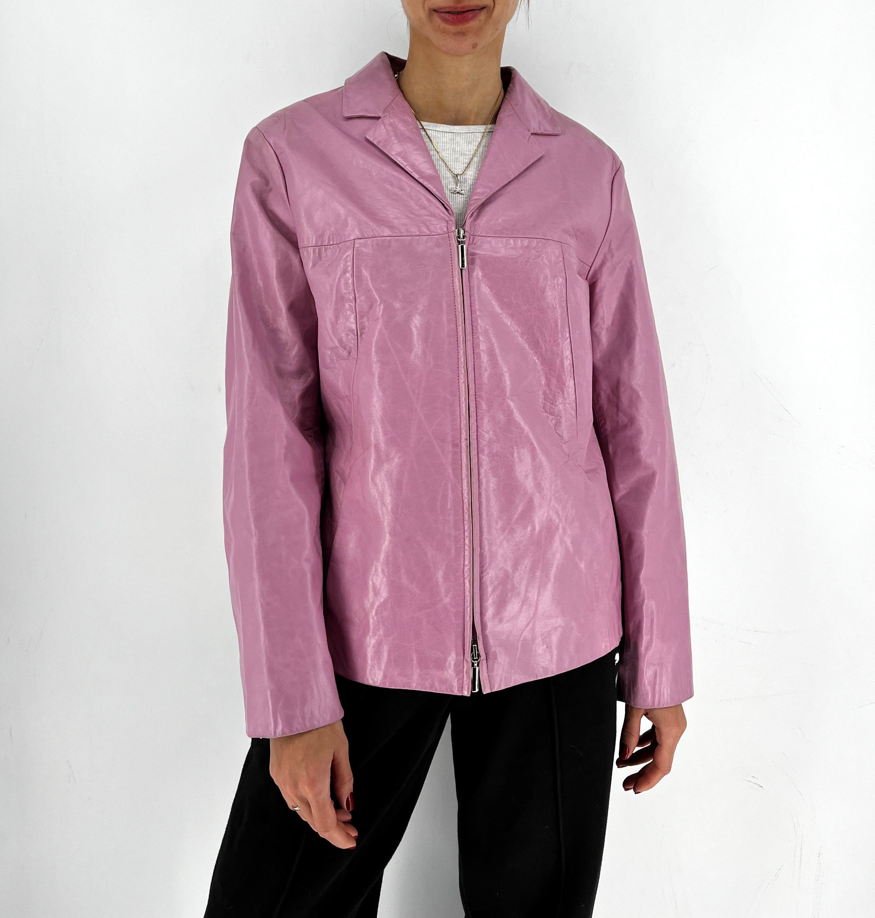 Laurel Leather biker jacket Laurel Pink size 38FR in Leather Size XS / US 0-2 / IT 36-38 - 4 Thumbnail