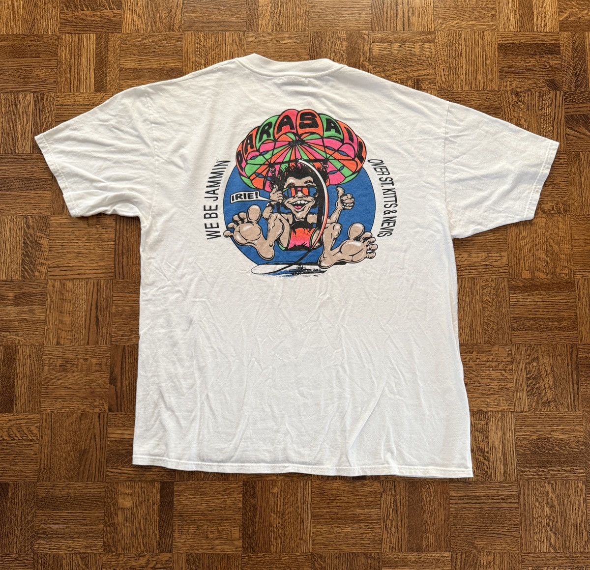 Vintage Vintage 90s Parasail Caricature Graphic Tee Size US XL / EU 56 / 4 - 2 Thumbnail