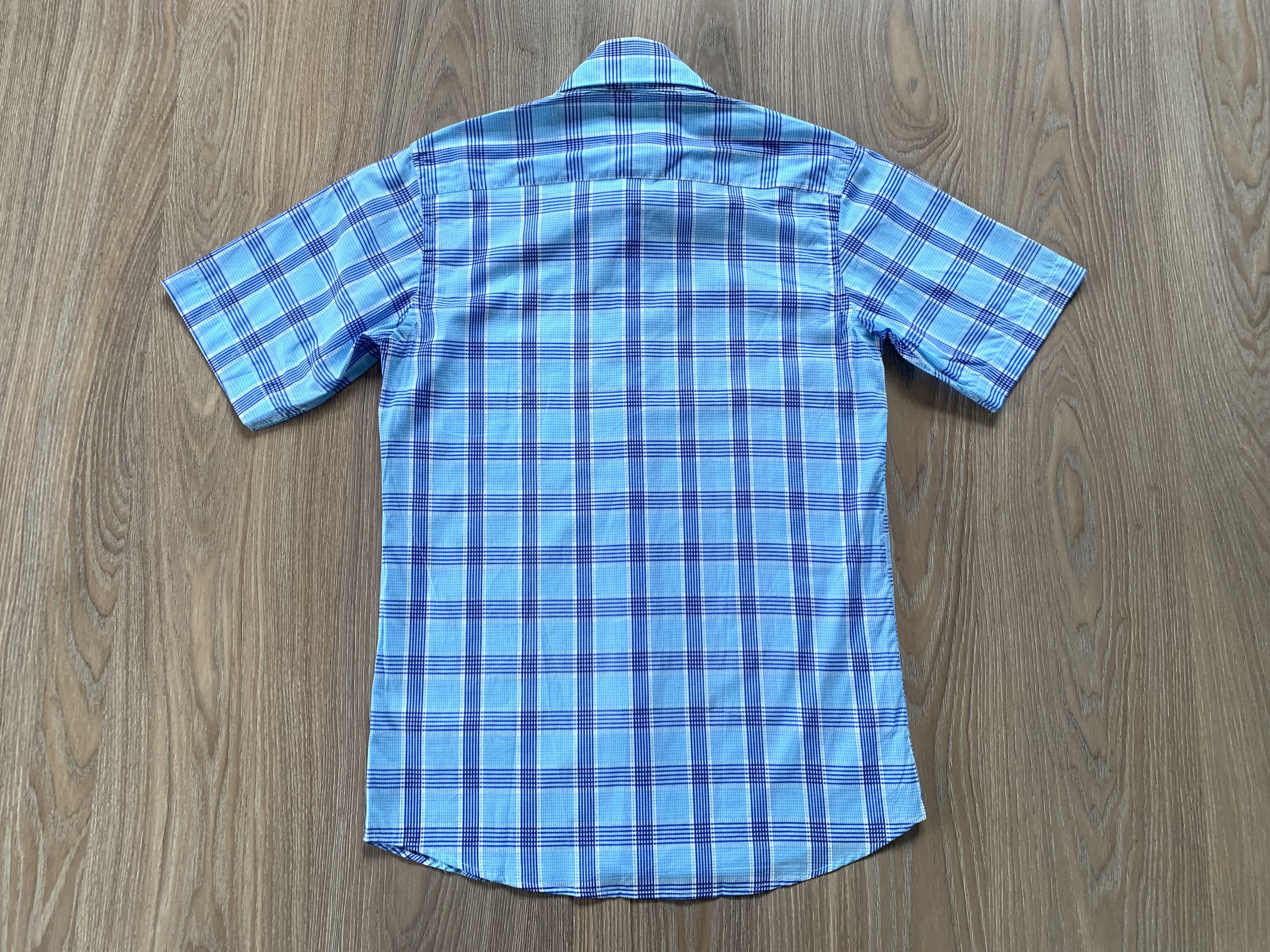 Other Ferrero Gizzi Blue Plaid Slim Fit Short Sleeve Shirt Size US M / EU 48-50 / 2 - 3 Thumbnail