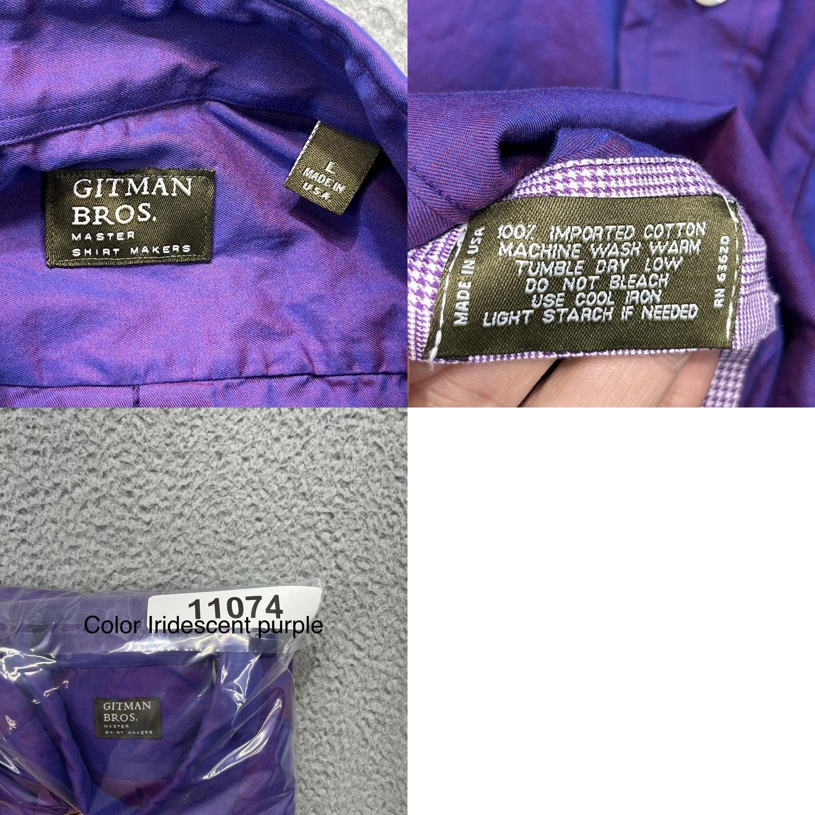 Vintage Gitman Bros Shirt Mens Large Iridescent Purple Long Sleeve USA Button Down Size US L / EU 52-54 / 3 - 10 Thumbnail