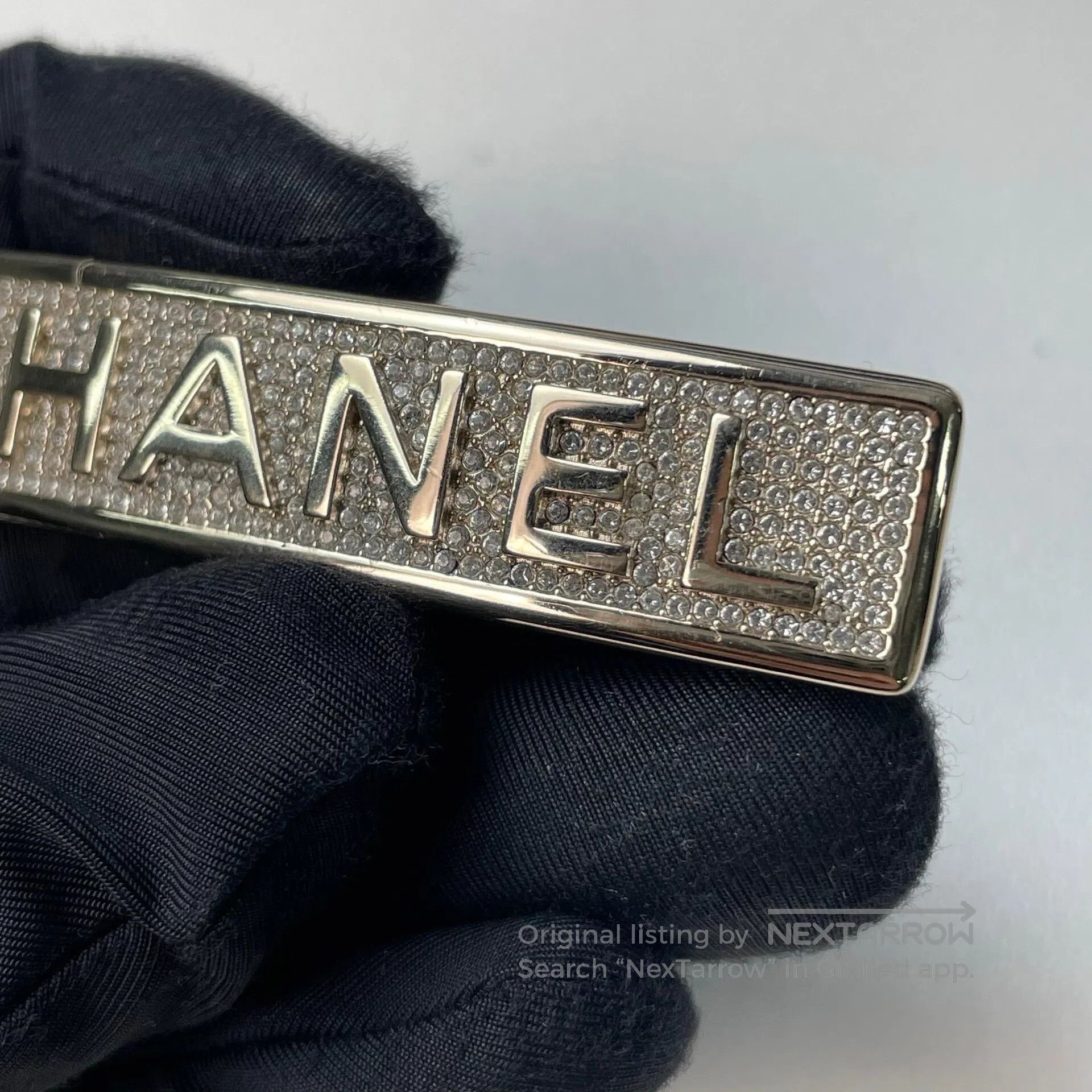 Chanel Chanel Logo hairpin with full diamonds, silver barrette| Size ONE SIZE - 2 Thumbnail