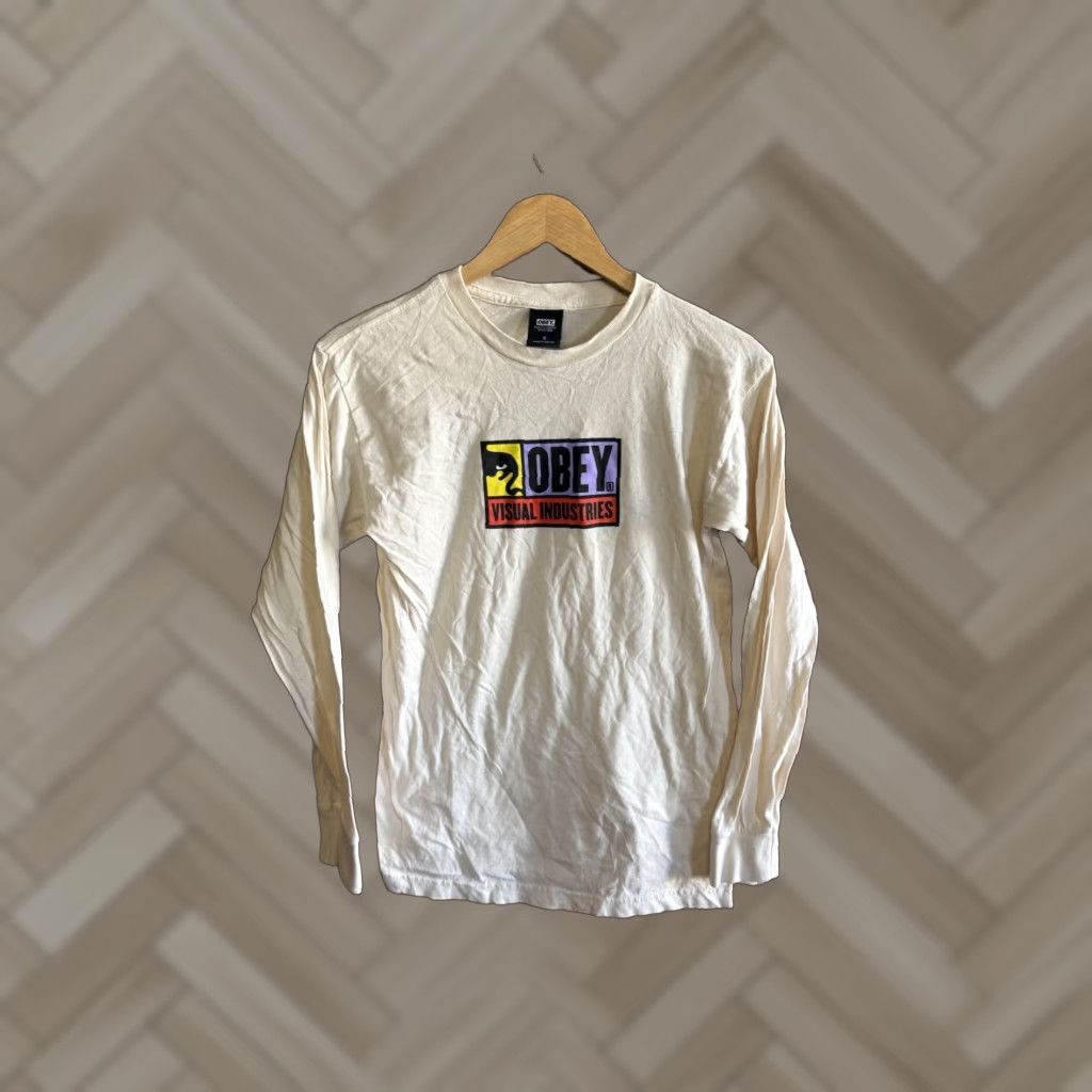 Obey OBEY Mens White Long Sleeve Graphic T-shirt Size Small Size US S / EU 44-46 / 1 - 1 Thumbnail