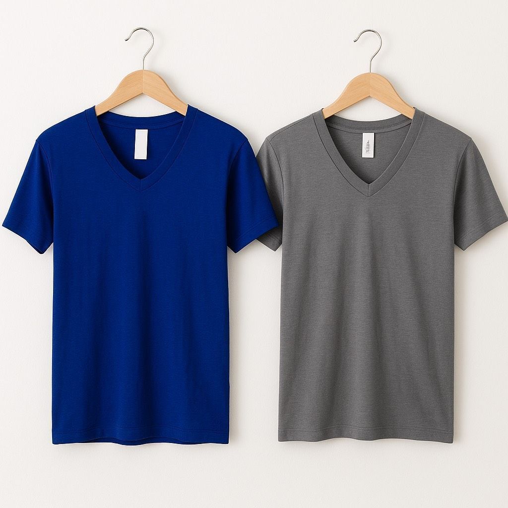 American Apparel American Apparel Women’s V-Neck T-Shirts (Set of 2) | Blue & Size XS / US 0-2 / IT 36-38 - 1 Thumbnail