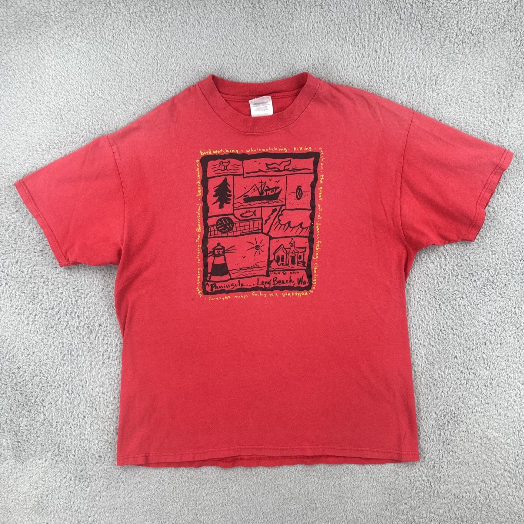 Hanes VINTAGE Hanes Beefy-T Mens XL Faded Red T-Shirt Short Sleeve Crew Neck Washington Peninsula 90s Classic USA Womens? Size US XL / EU 56 / 4 - 2 Thumbnail
