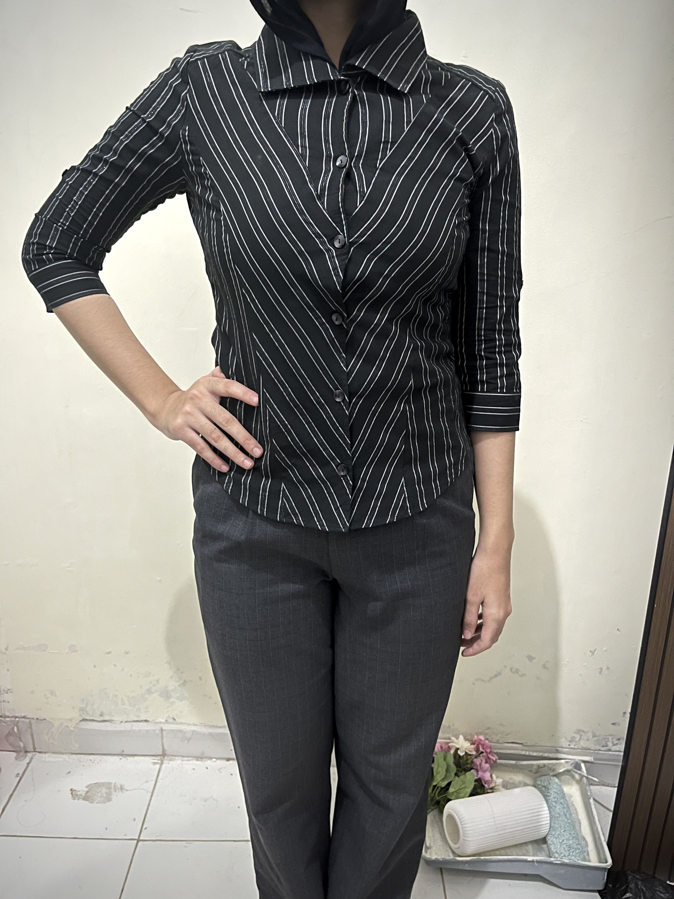 Tornado Mart Y2K Tornado Mart Asymmetric Pinstripe Button Up Cyber Size S / US 4 / IT 40 - 7 Thumbnail