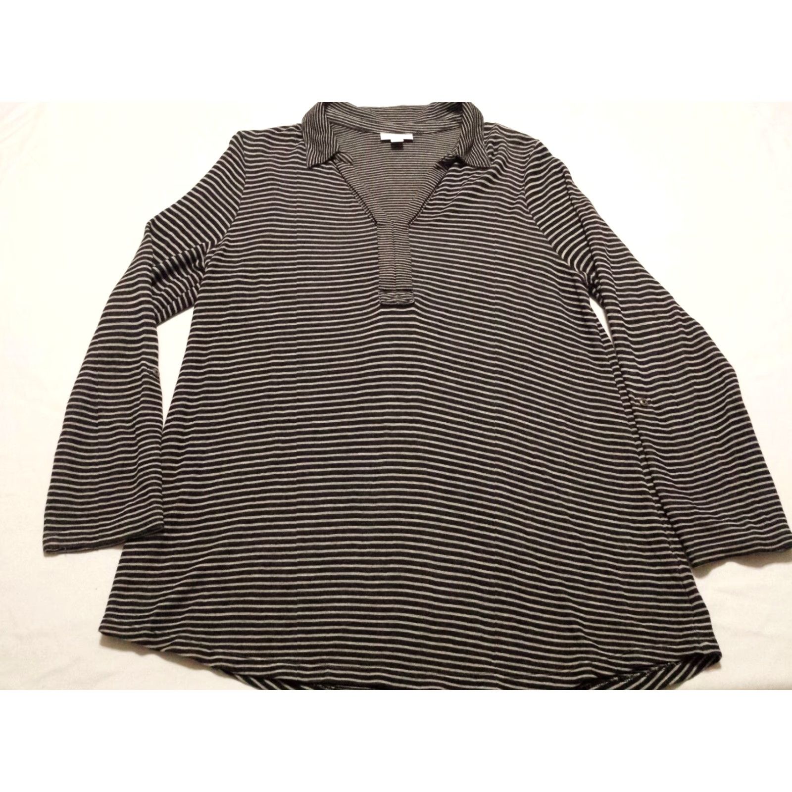 J. Jill J. Jill Blouse Shirt Multicolor Striped Long Sleeve Rayon M Womens Size M / US 6-8 / IT 42-44 - 3 Thumbnail