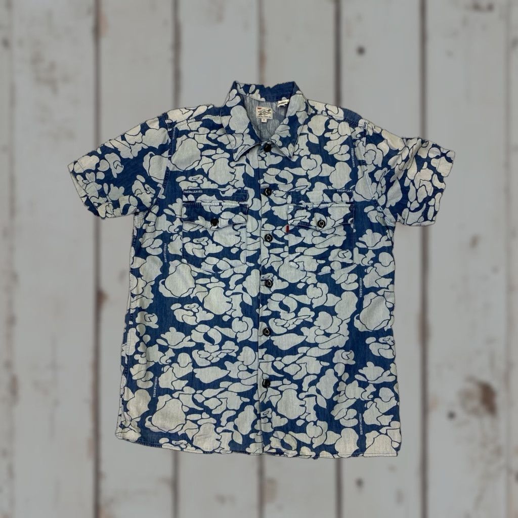 Levi's Levi’s Shirt Men M Blue Floral Short Sleeve Button-Up Casual Size US M / EU 48-50 / 2 - 1 Thumbnail