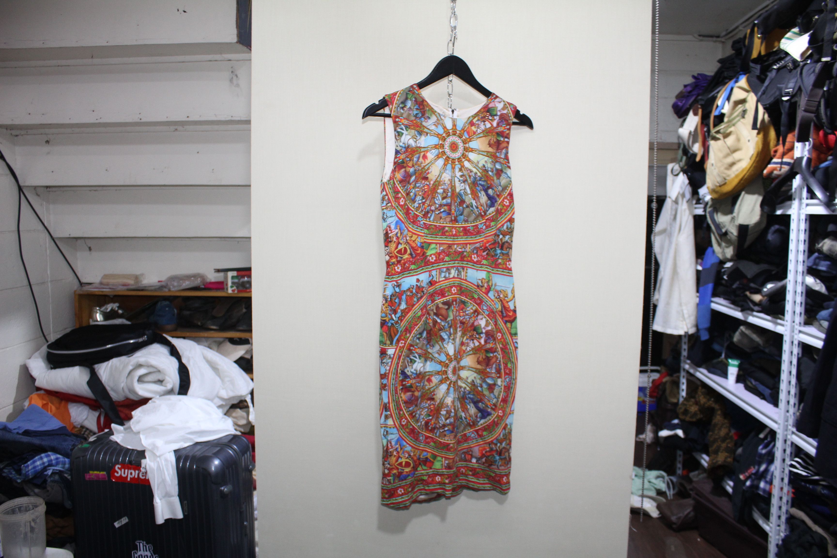 image of Dolce Gabbana Ss13 Caretto Print Silk Dress, Women's (Size Medium)