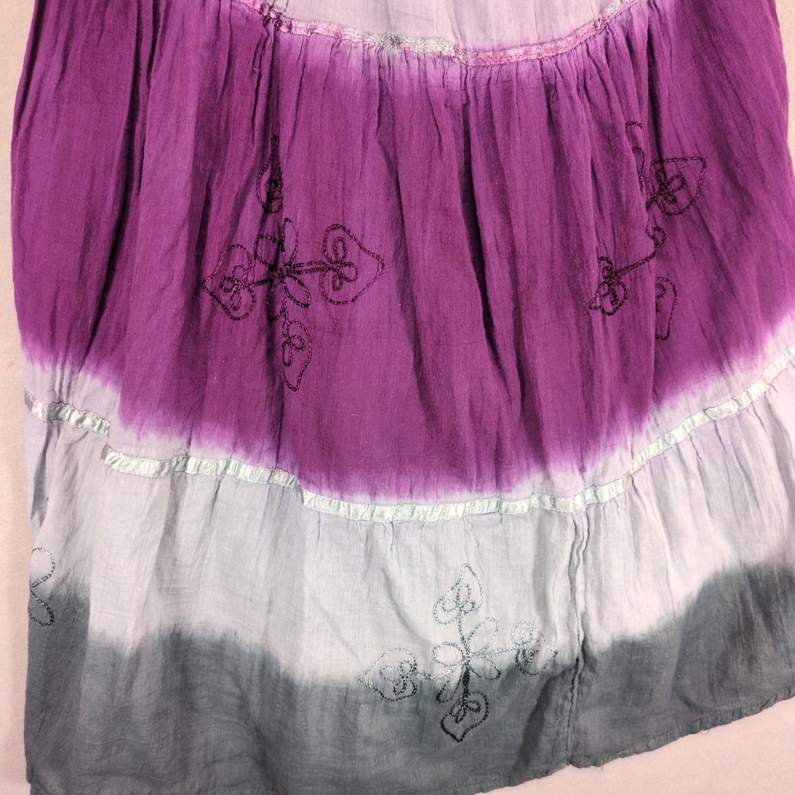 Other Jackpot Purple Gray Tie Dye Tiered Maxi Skirt One Size Size 30" / US 8 / IT 44 - 3 Thumbnail