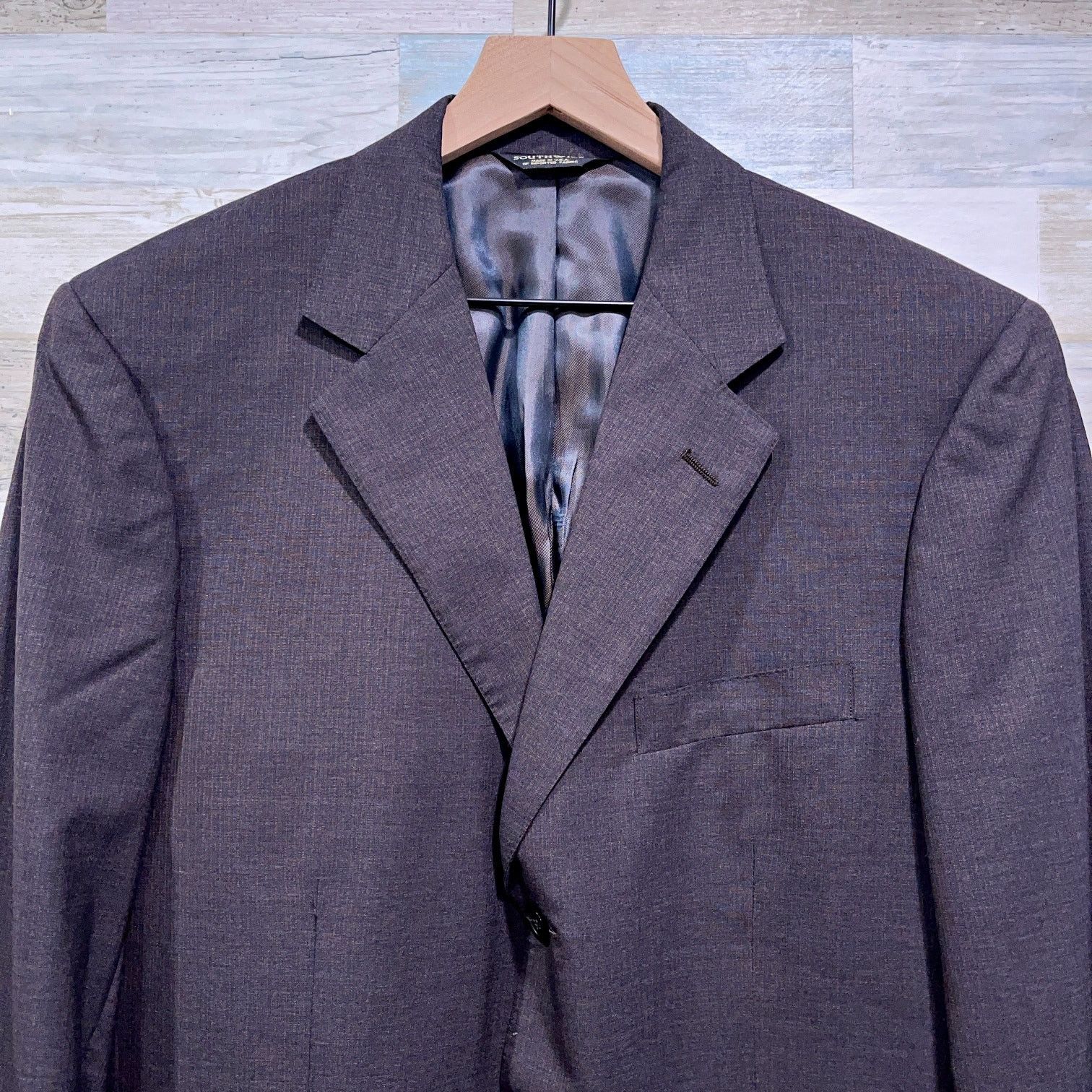 Southwick Southwick Wool Striped Bespoke Suit Gray 3 Button 42R 35x31 Size 42R - 3 Thumbnail