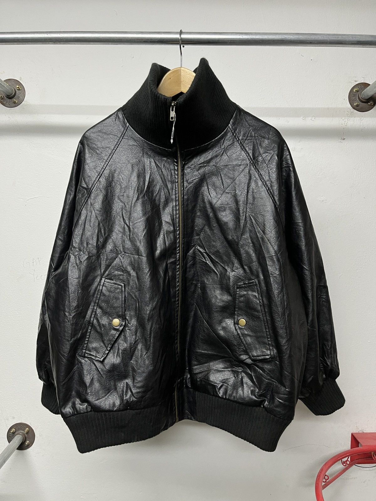 Java High Neck Rick Owen Style Leather Bomber Jacket